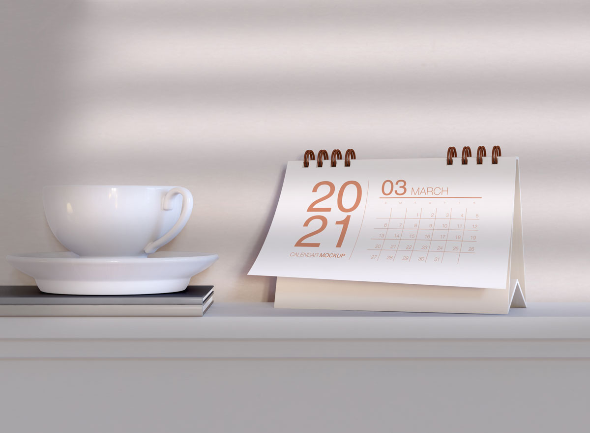 20款多样式台历日历挂历设计展示贴图样机 Calendar mockup - 20 PSD_img_2