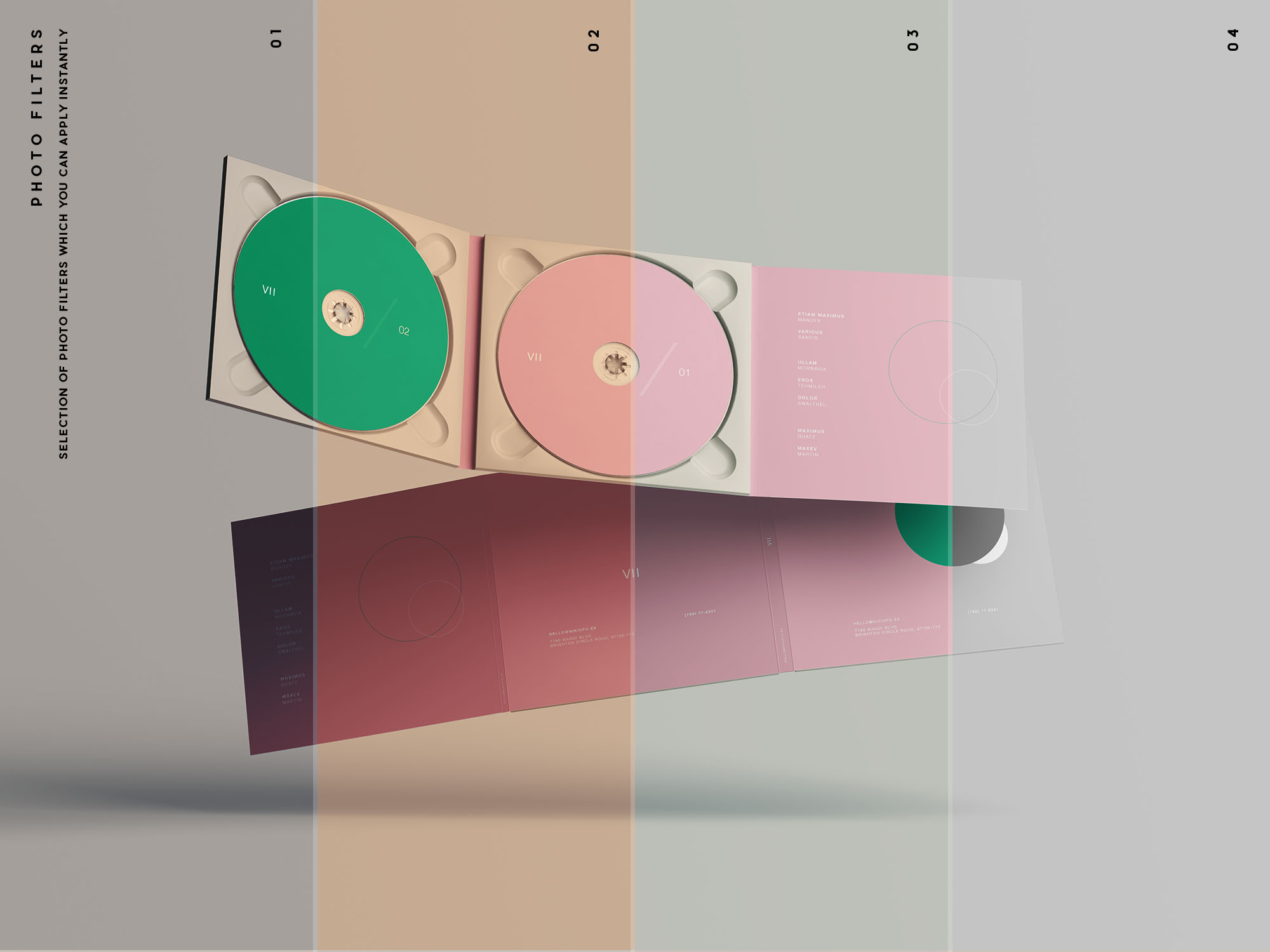 8款折叠式CD光盘包装盒设计展示贴图样机 Digipack CD Mockup_img_2