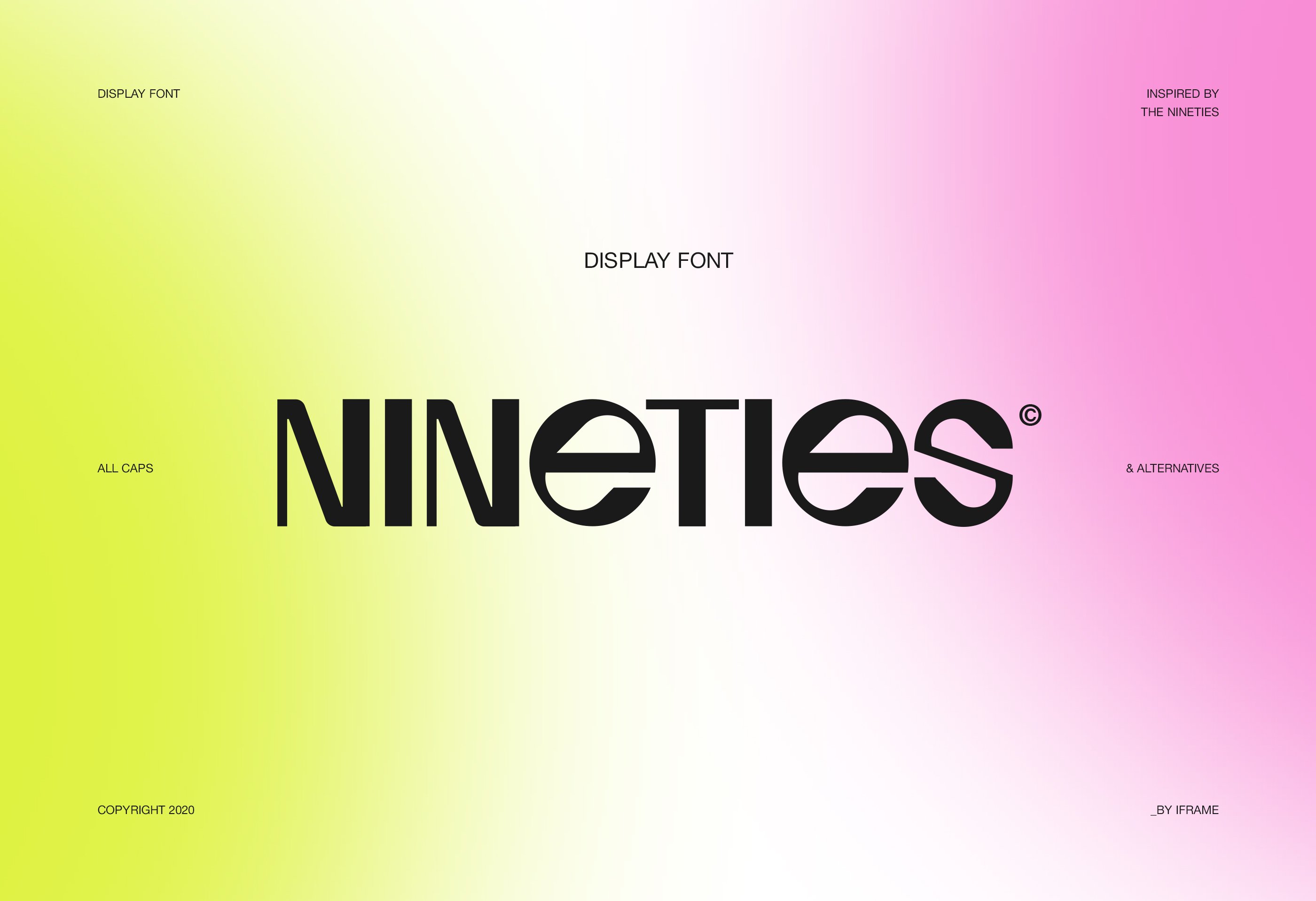 90年代复古潮流杂志海报LOGO标题设计无衬线英文字体素材 Nineties Display Font_img_2