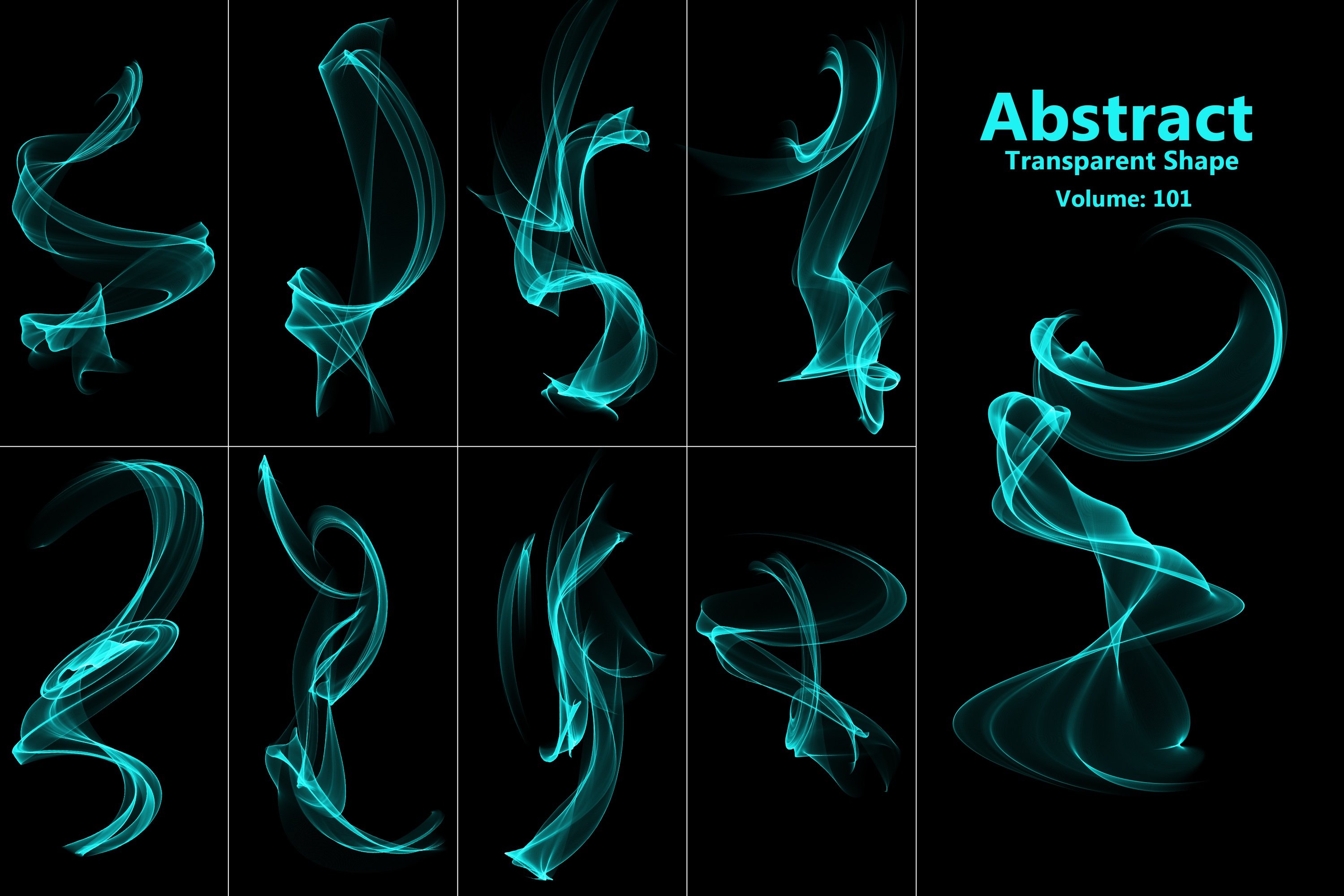 100款抽象多彩舞动烟雾PS笔刷&PNG免抠图片设计素材 Abstract Motion Brush and PNG Bundle_img_2