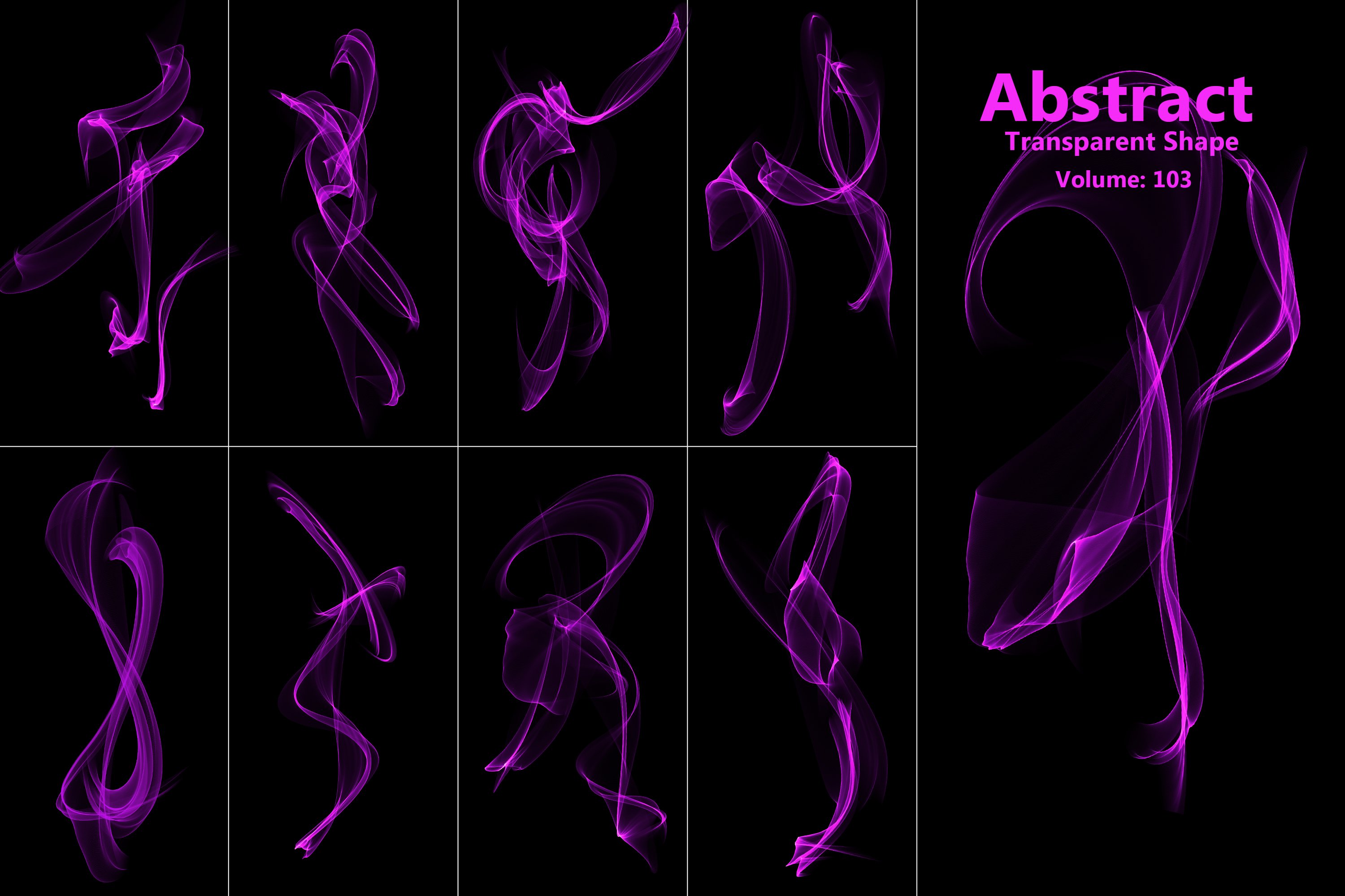 100款抽象多彩舞动烟雾PS笔刷&PNG免抠图片设计素材 Abstract Motion Brush and PNG Bundle_img_2