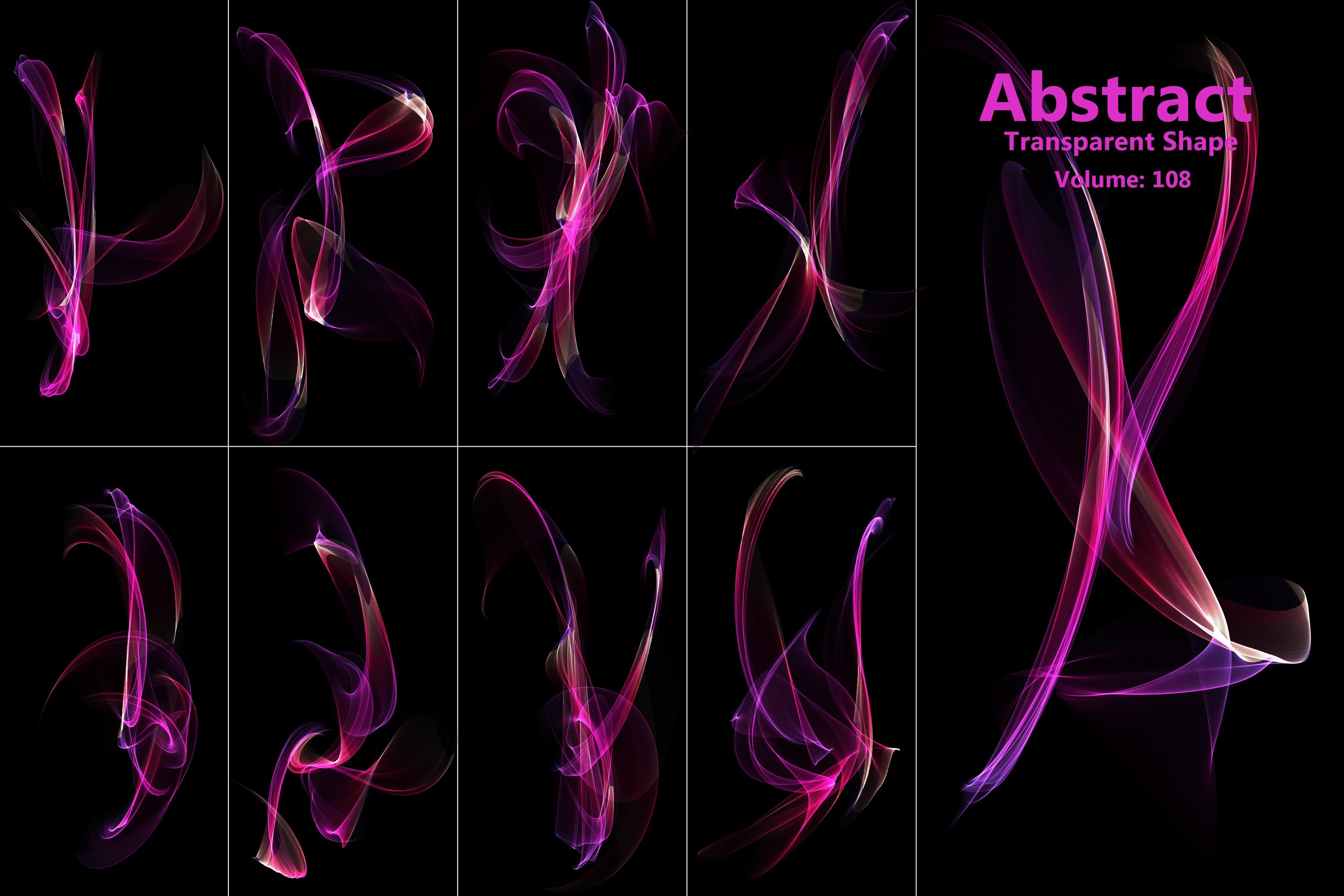 100款抽象多彩舞动烟雾PS笔刷&PNG免抠图片设计素材 Abstract Motion Brush and PNG Bundle_img_2