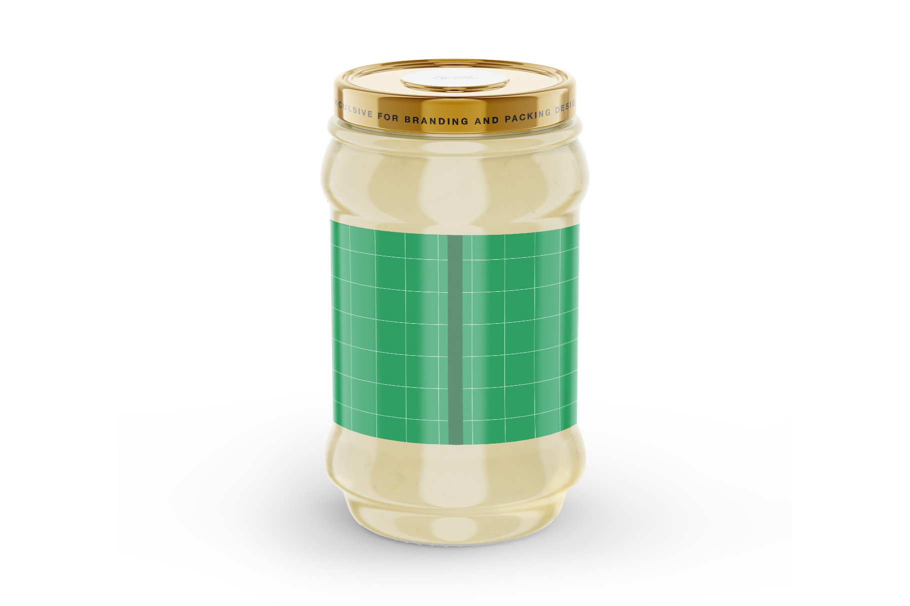 透明蜂蜜蛋黄酱酱玻璃罐设计展示样机 Clear Glass Mayonnaise Sauce Jar Mockup_img_2