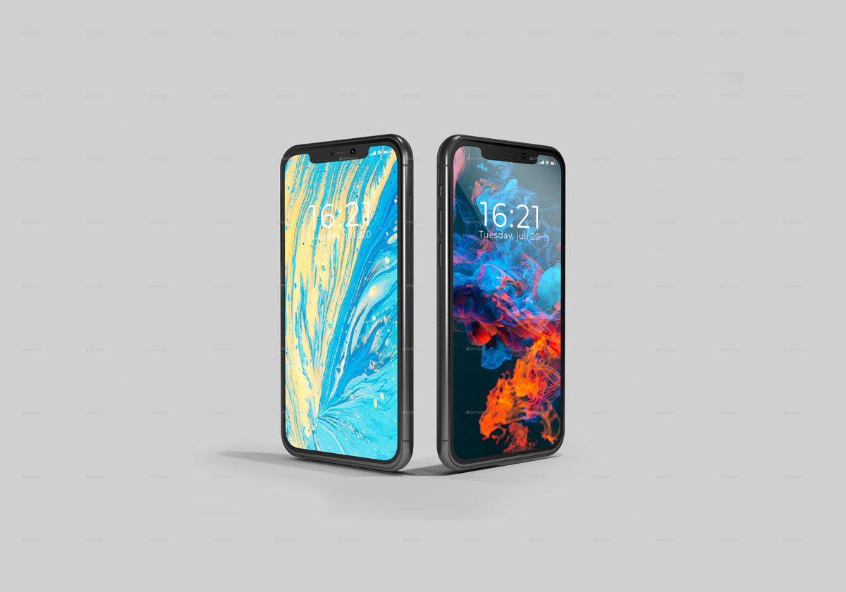 10款三色苹果手机iPhone 11屏幕演示样机 Smartphone Mockups PSD in 3 Colors_img_2