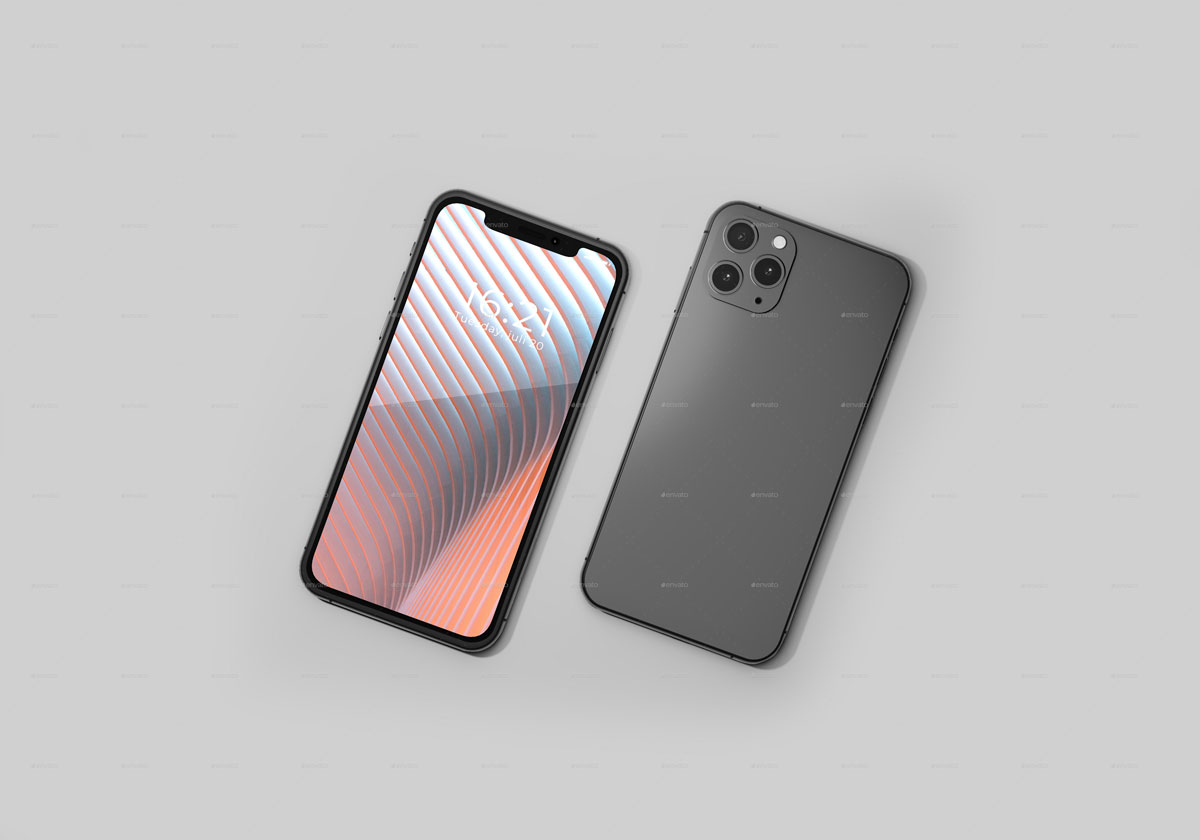 10款三色苹果手机iPhone 11屏幕演示样机 Smartphone Mockups PSD in 3 Colors_img_2