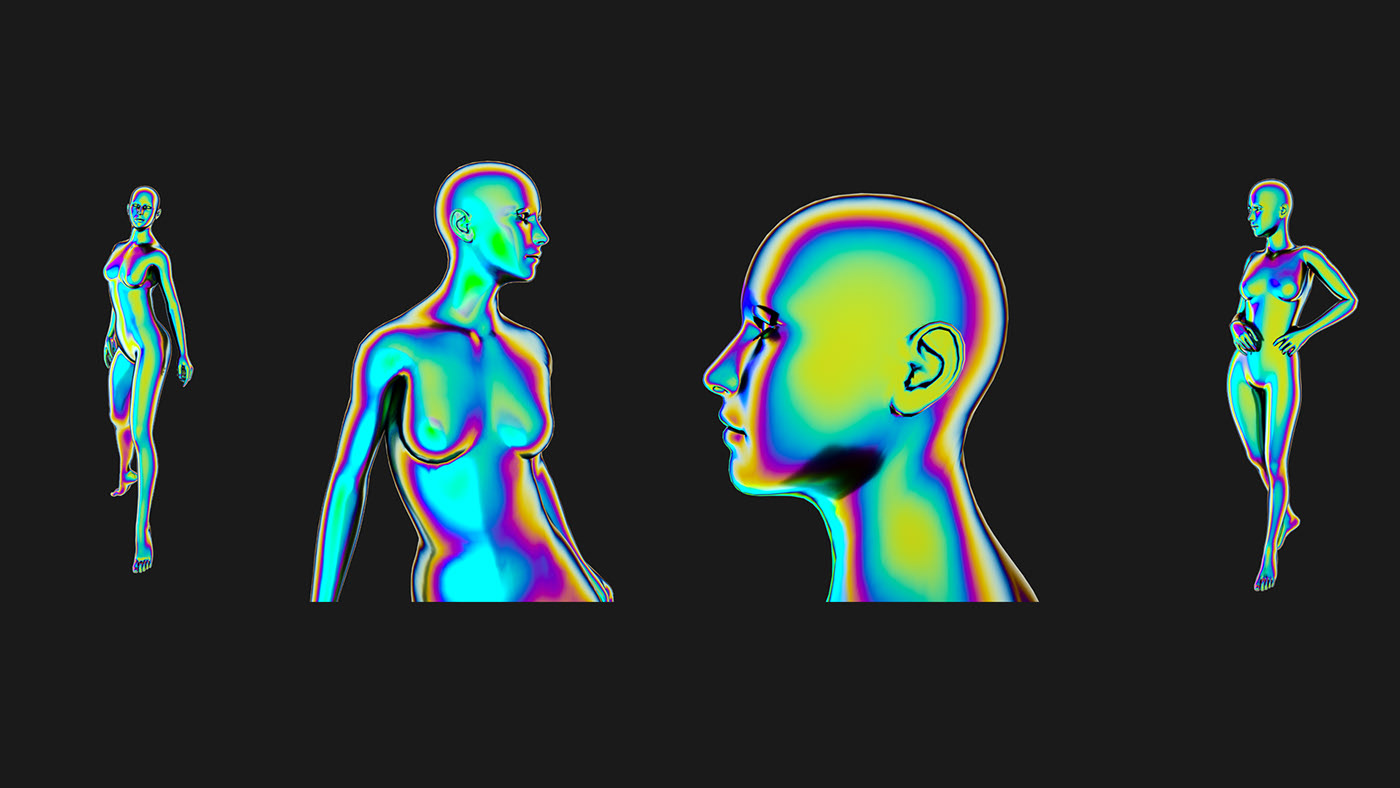 潮流炫酷3D渲染全息热像仪效果立体人体图像PNG图片设计素材 3D Humans - PNG Resources_img_2