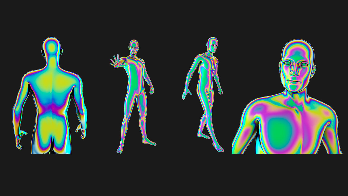 潮流炫酷3D渲染全息热像仪效果立体人体图像PNG图片设计素材 3D Humans - PNG Resources_img_2