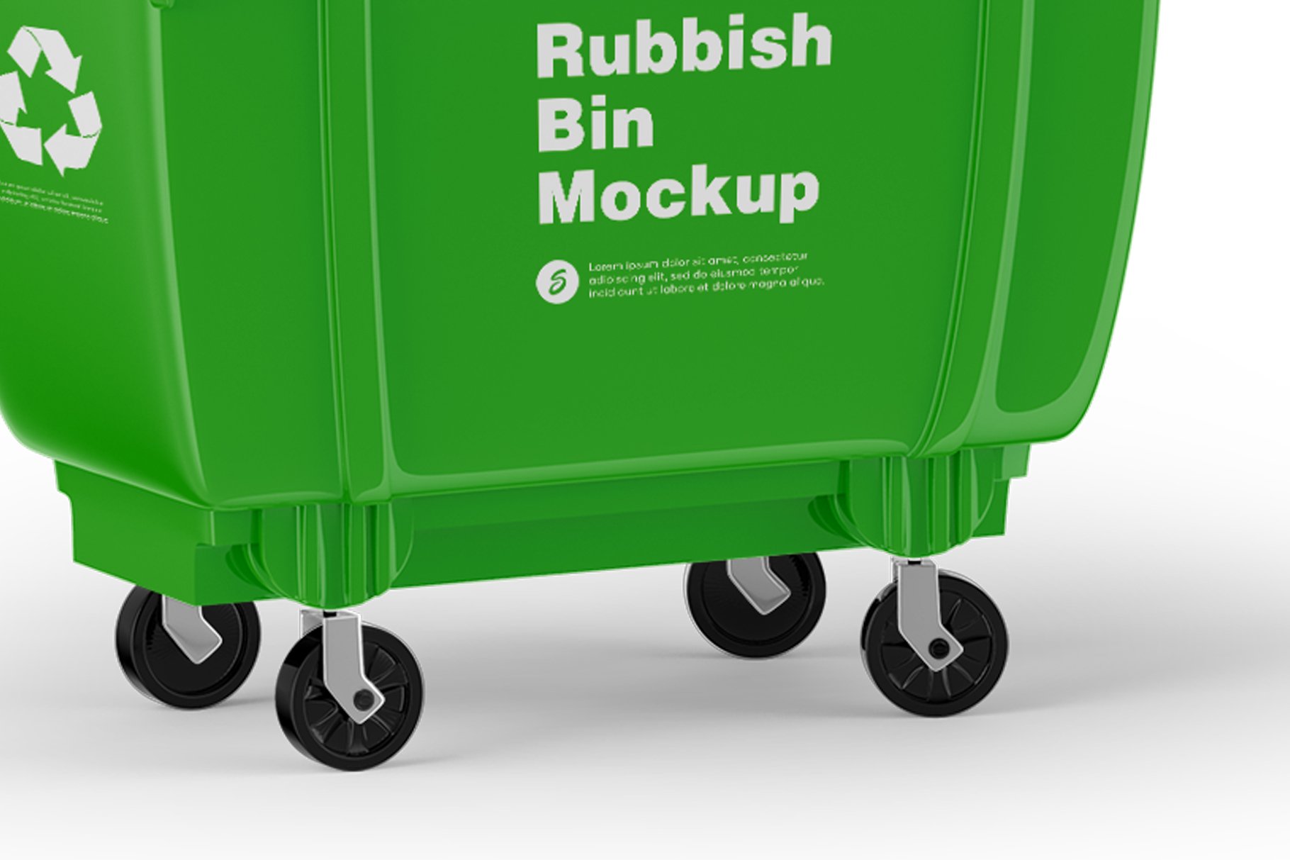 半侧面视图垃圾箱外观设计展示样机 Plastic Glossy Rubbish Bin Mockup_img_2