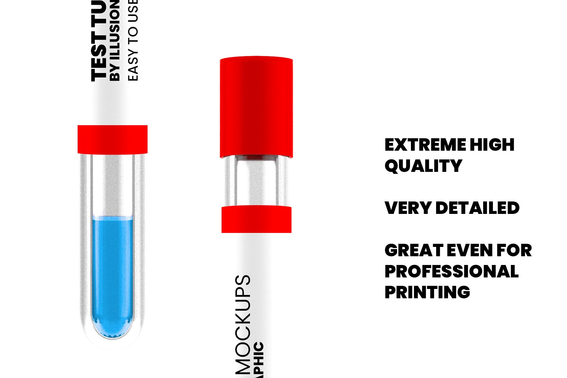 液体血液测试管设计展示样机 Test Tube With Liquid Mockup_img_2