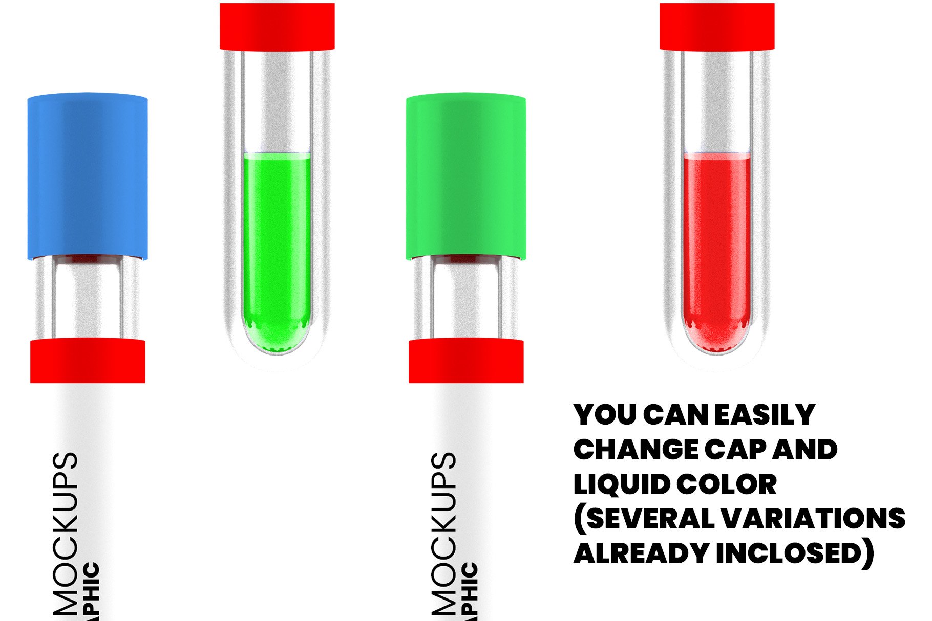 液体血液测试管设计展示样机 Test Tube With Liquid Mockup_img_2