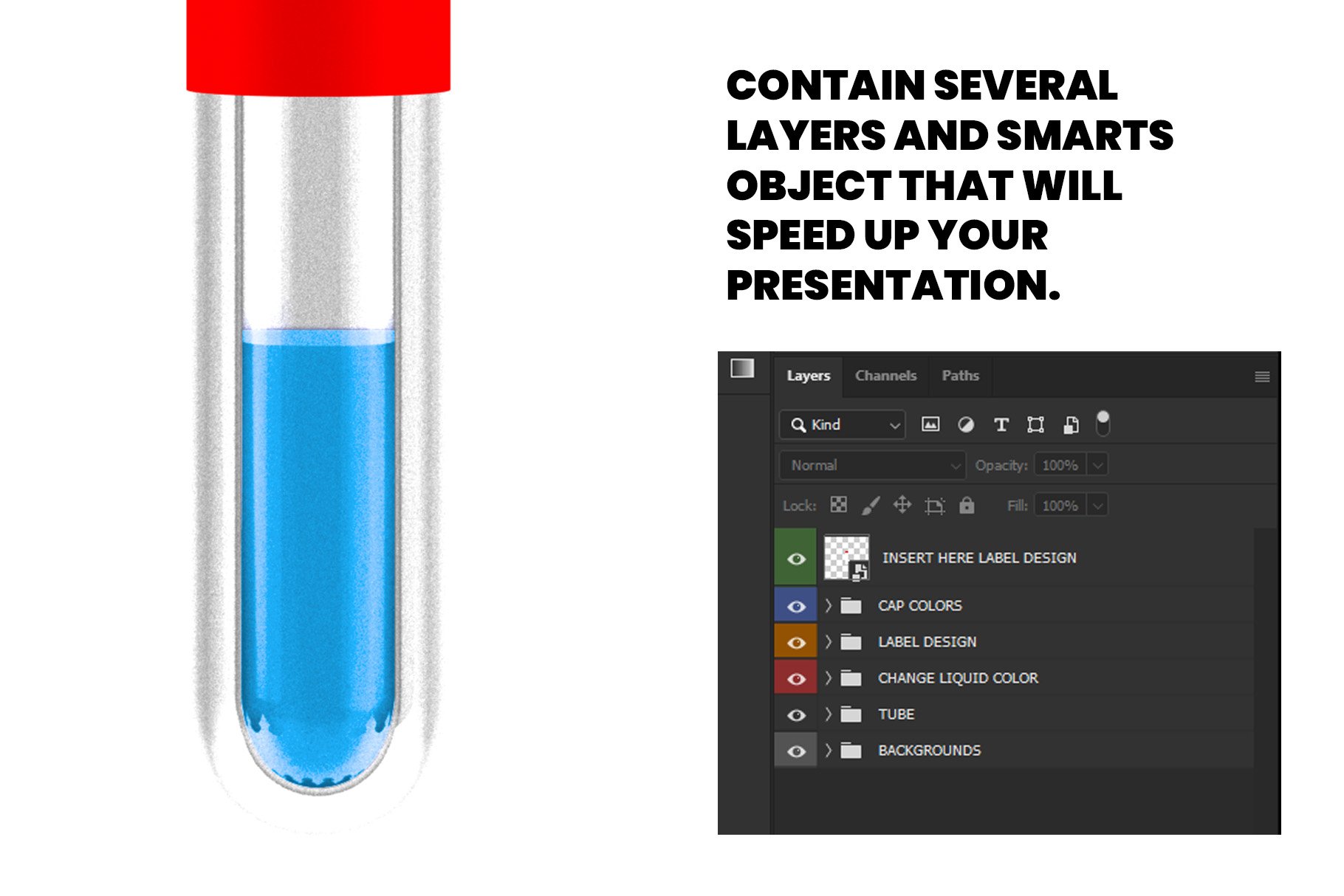液体血液测试管设计展示样机 Test Tube With Liquid Mockup_img_2