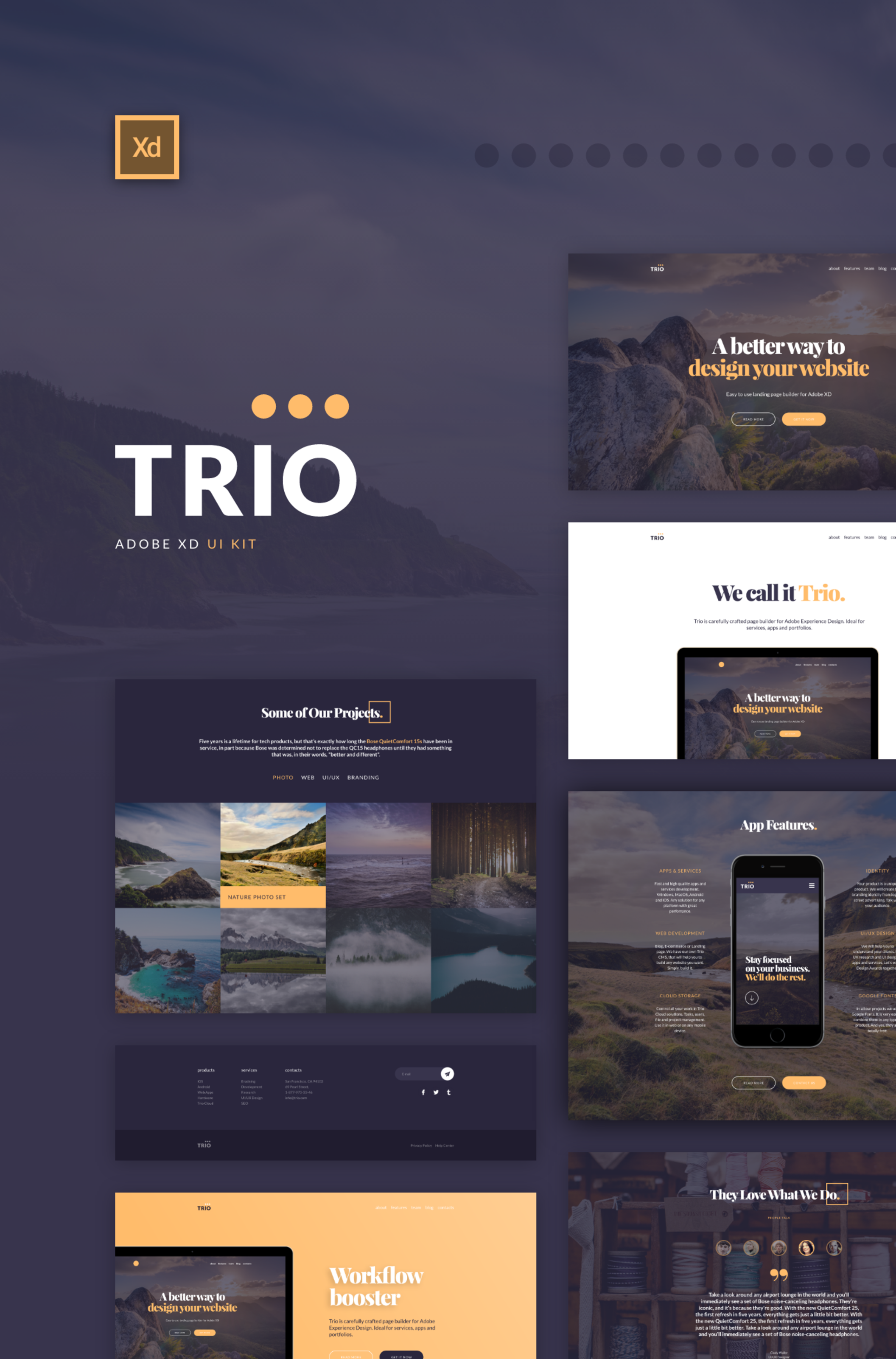 时尚网站WEB界面设计UI套件素材 Trio UI Kit_img_2