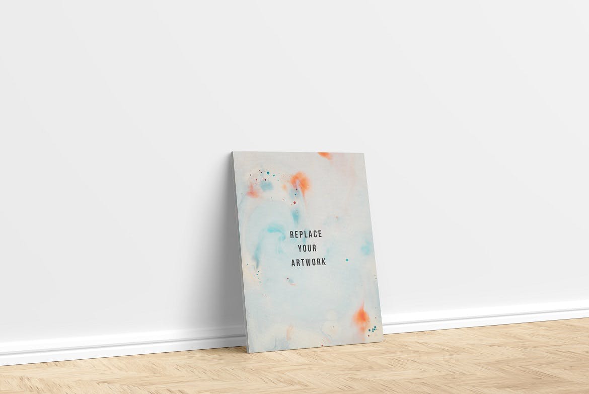 3款画布绘画艺术品作品集展示贴图样机 3 Psd Canvas Mockup V.3_img_2