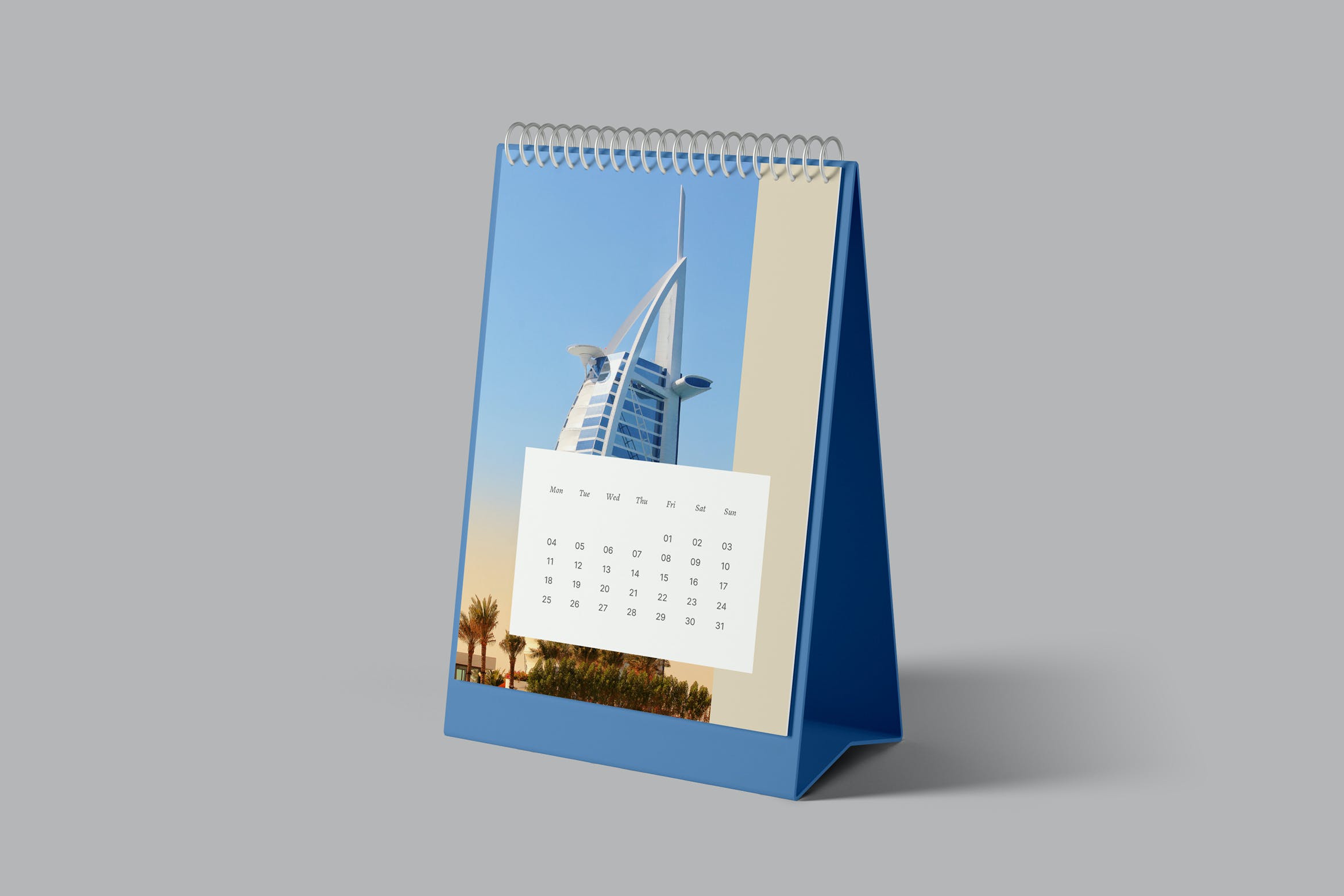 竖版台历日历设计展示贴图样机模板 Portrait Desk Calendar Mockup_img_2