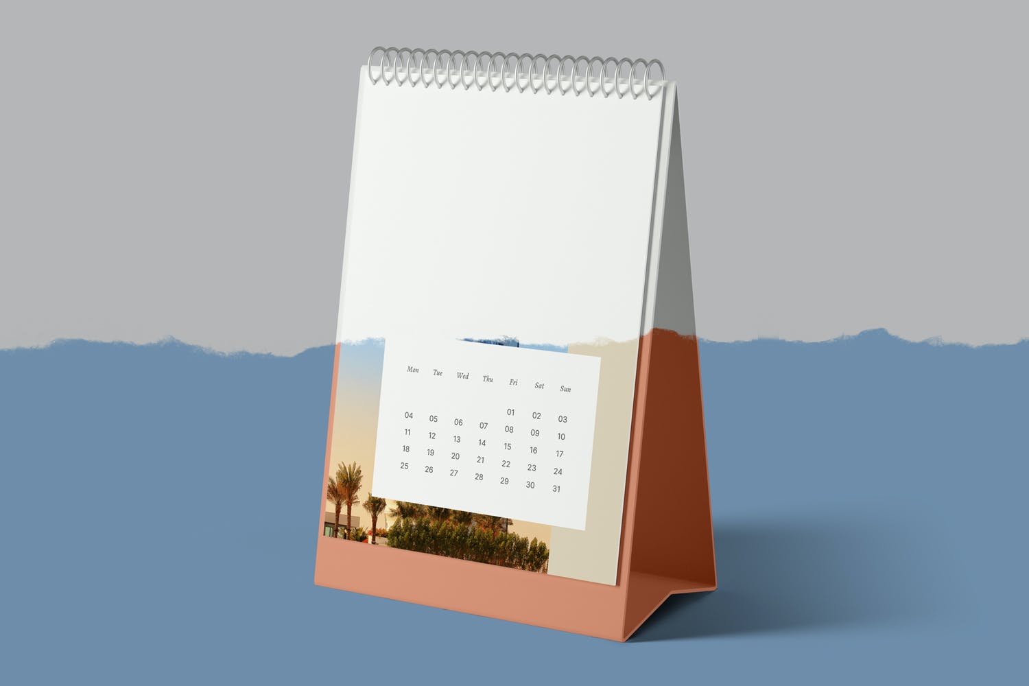 竖版台历日历设计展示贴图样机模板 Portrait Desk Calendar Mockup_img_2