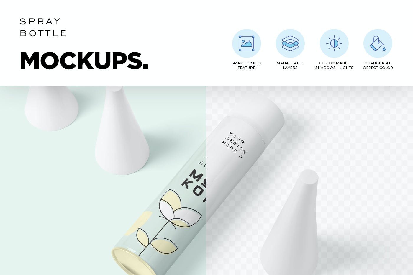 药物喷雾剂瓶设计展示样机模板 Spray Bottle Mockups_img_2