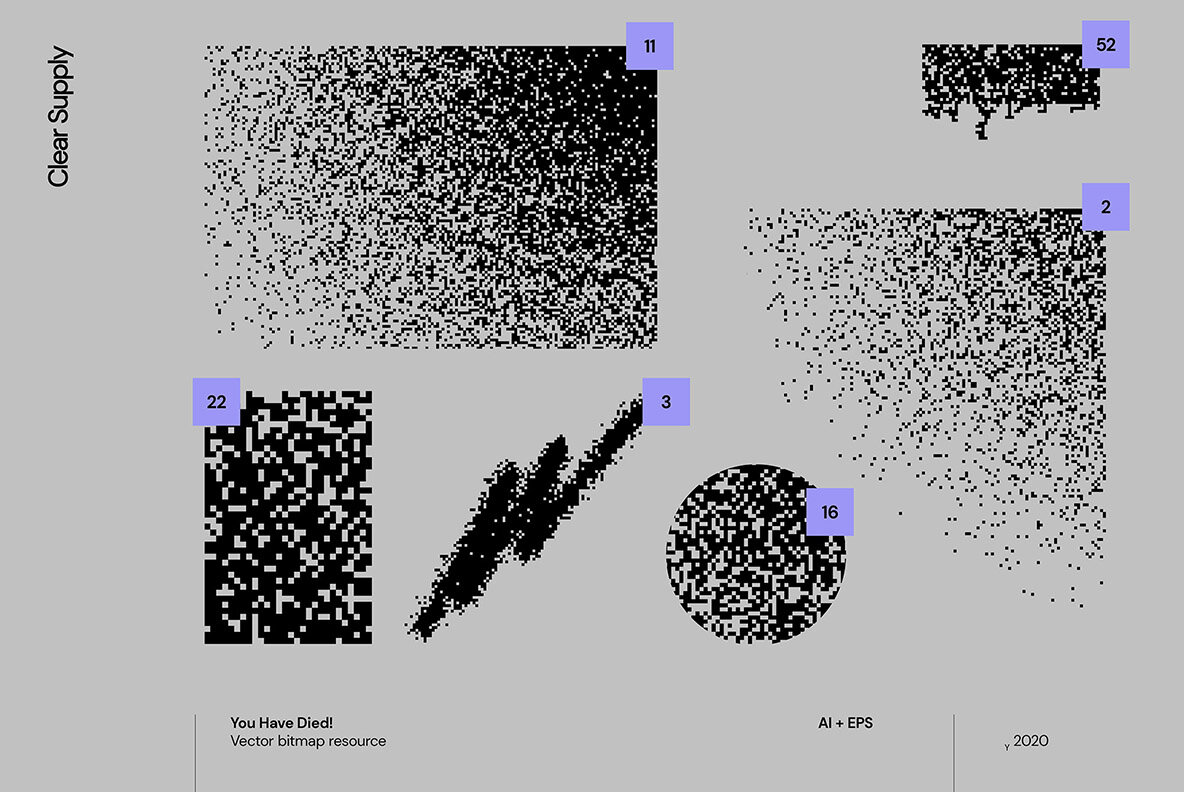 60款创意像素位图AI矢量装饰图形海报平面设计素材 Clear Supply - You Have Died!_img_2