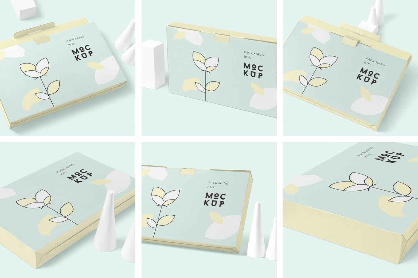 6款矩形产品包装盒设计展示贴图样机模板 6 Rectangular Packaging Box Mockups_img_2
