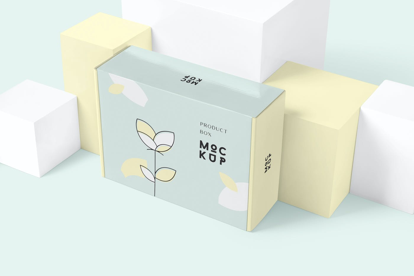 5款产品鞋盒包装纸盒设计展示贴图样机 Product Box Mockups_img_2