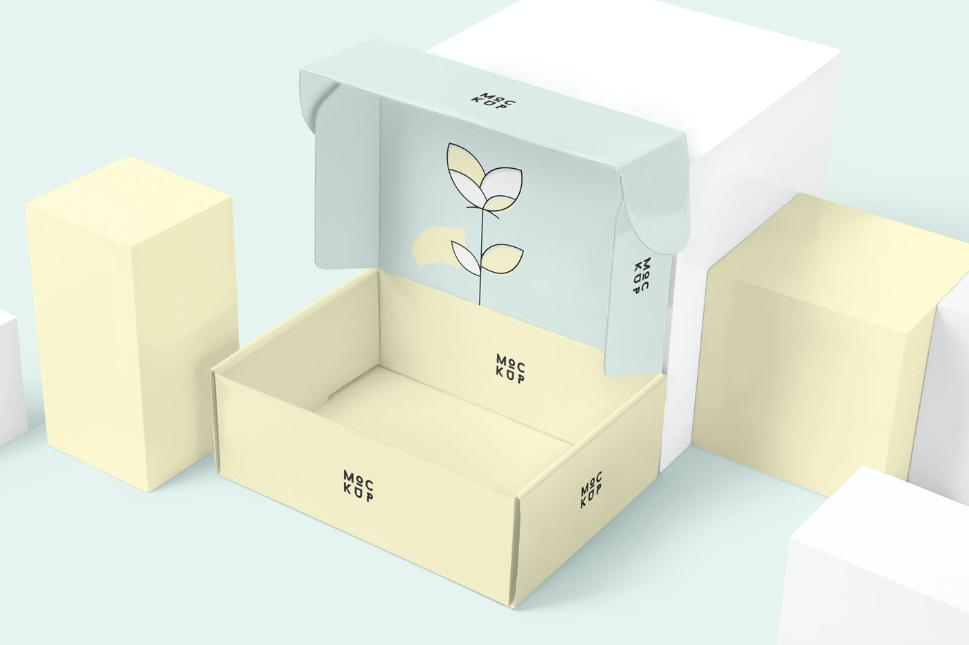 5款产品鞋盒包装纸盒设计展示贴图样机 Product Box Mockups_img_2