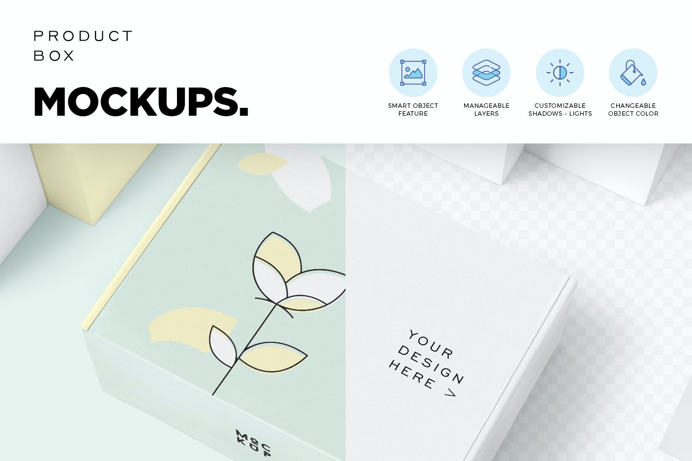 5款产品鞋盒包装纸盒设计展示贴图样机 Product Box Mockups_img_2