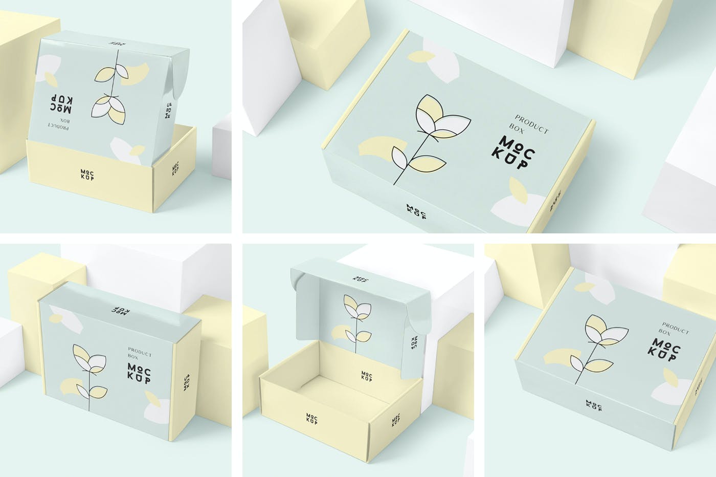 5款产品鞋盒包装纸盒设计展示贴图样机 Product Box Mockups_img_2