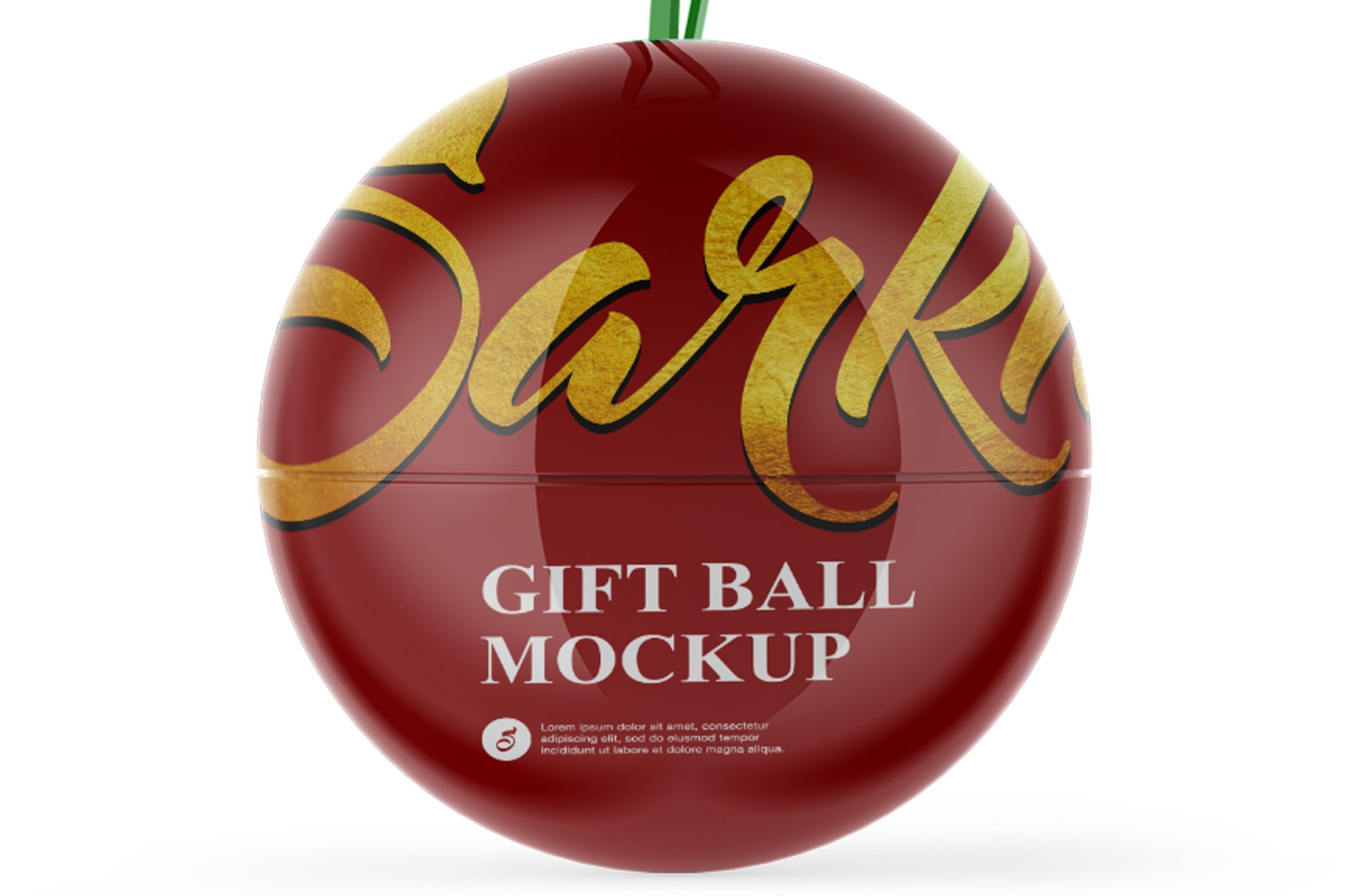 光泽圣诞节礼品球设计展示样机 Glossy Gift Ball Mockup_img_2