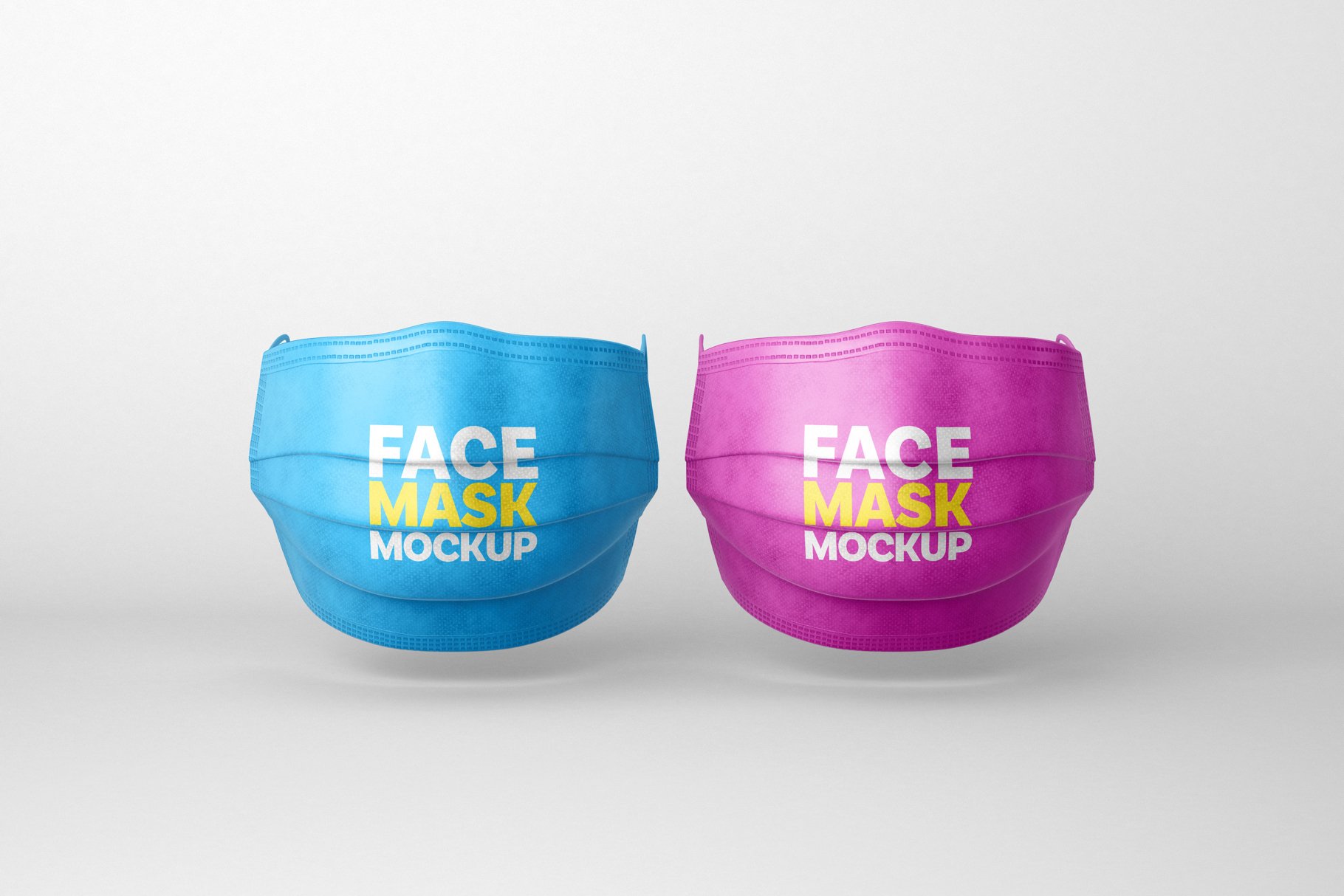 5款防护面罩口罩设计展示样机模板 Face Mask Mockup Set Respirator_img_2