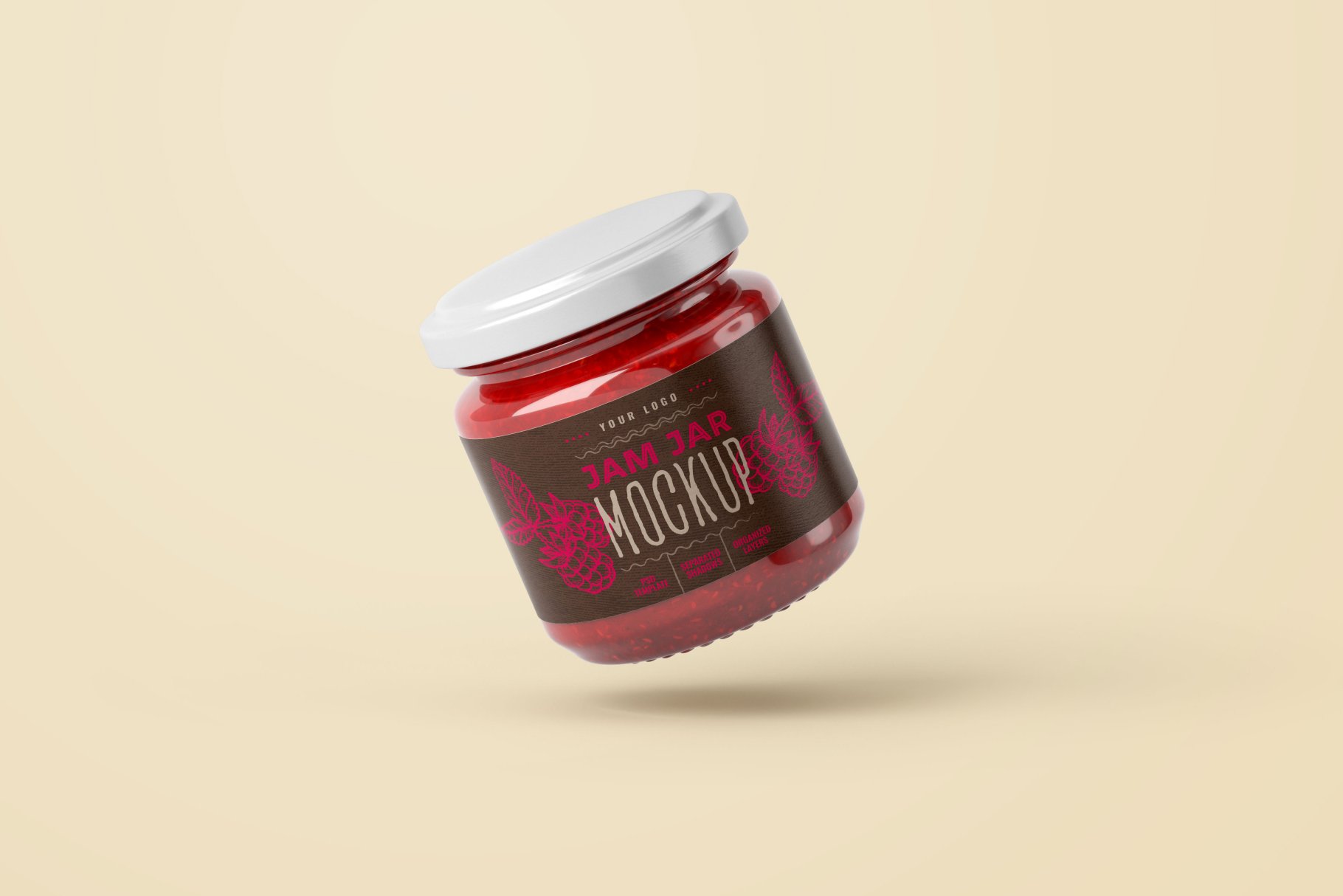 10款果酱玻璃瓶标签设计贴图样机合集 Jam Jar Label Design Mockup Set_img_2