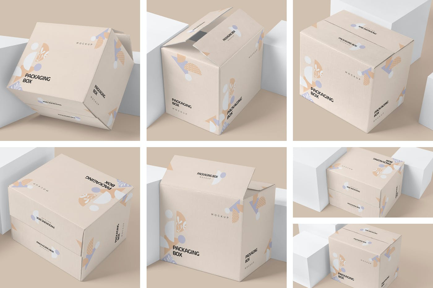 7款快递产品包装纸盒设计展示样机 7 Packaging Box Mockups_img_2