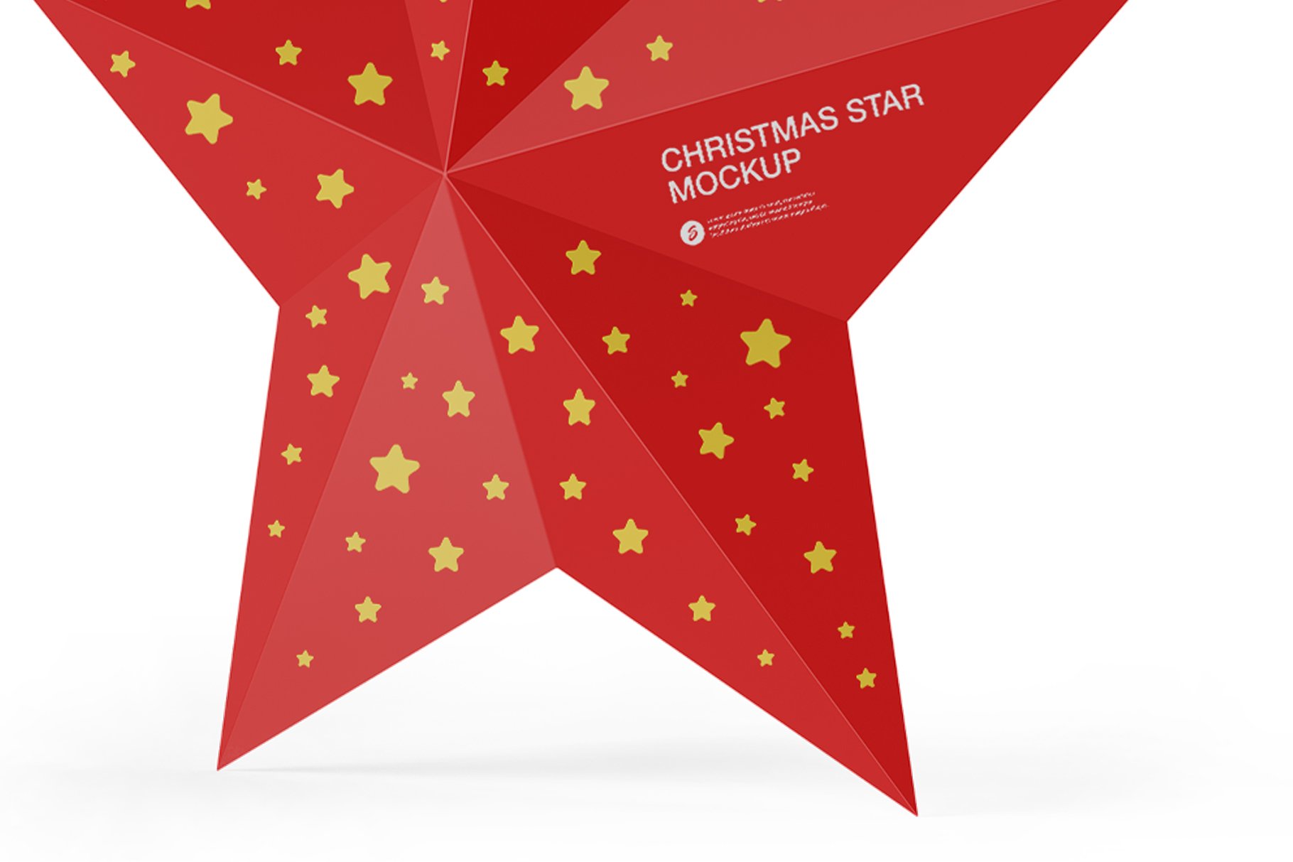 光泽圣诞3D立体五角星玩具设计展示样机 Glossy Christmas Star Toy Mockup_img_2