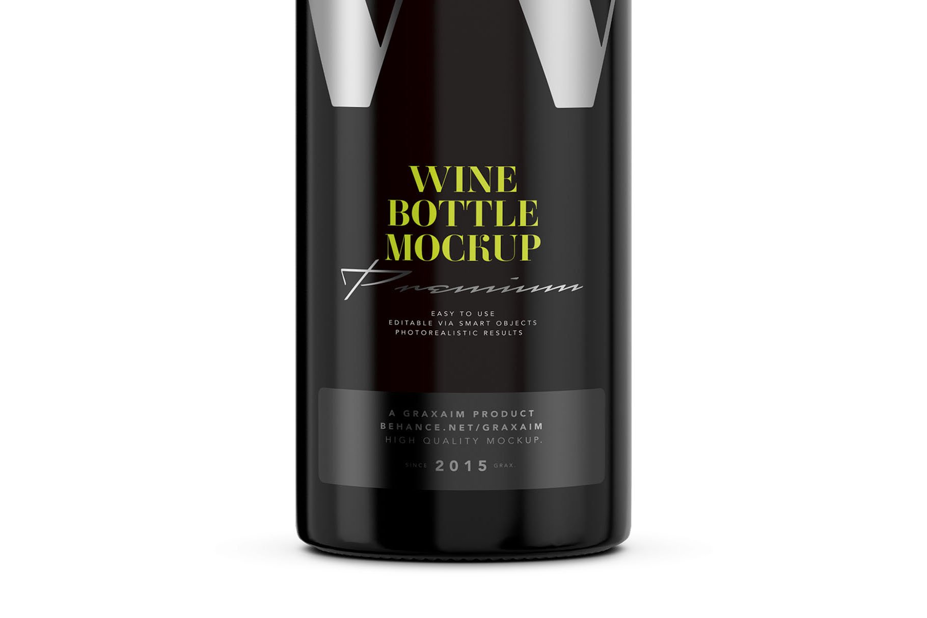 深色玻璃酒瓶标签设计展示贴图样机 Dark Glass Wine Bottle Mockup_img_2