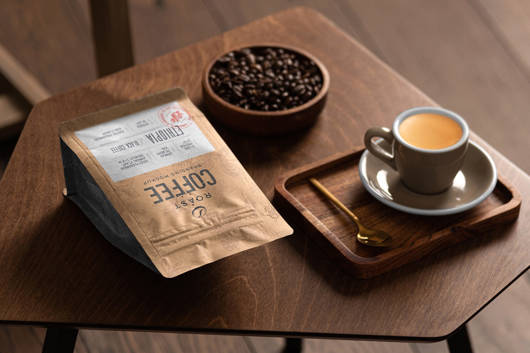 21款文艺咖啡品牌产品包装VI设计场景展示PS样机素材 Roast – Coffee Branding Mockups_img_2