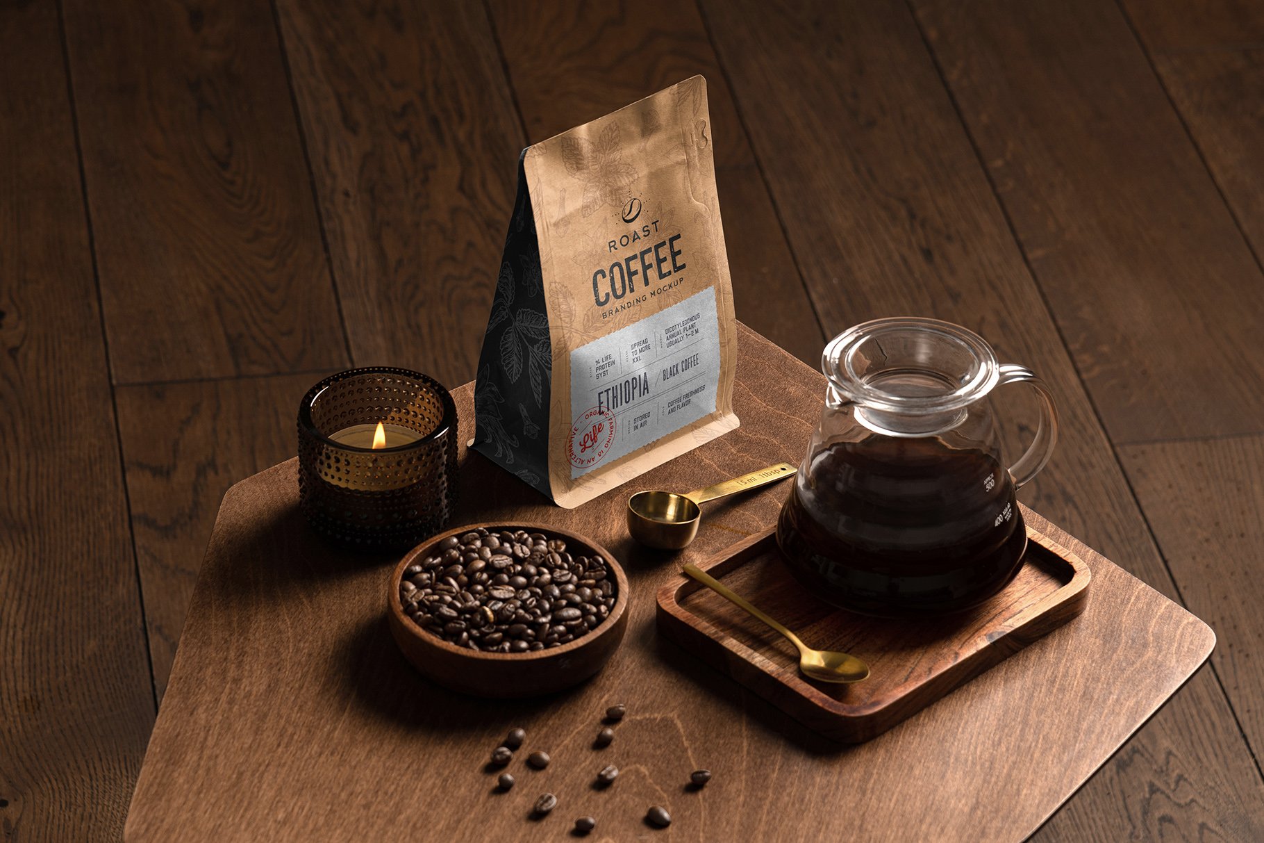 21款文艺咖啡品牌产品包装VI设计场景展示PS样机素材 Roast – Coffee Branding Mockups_img_2