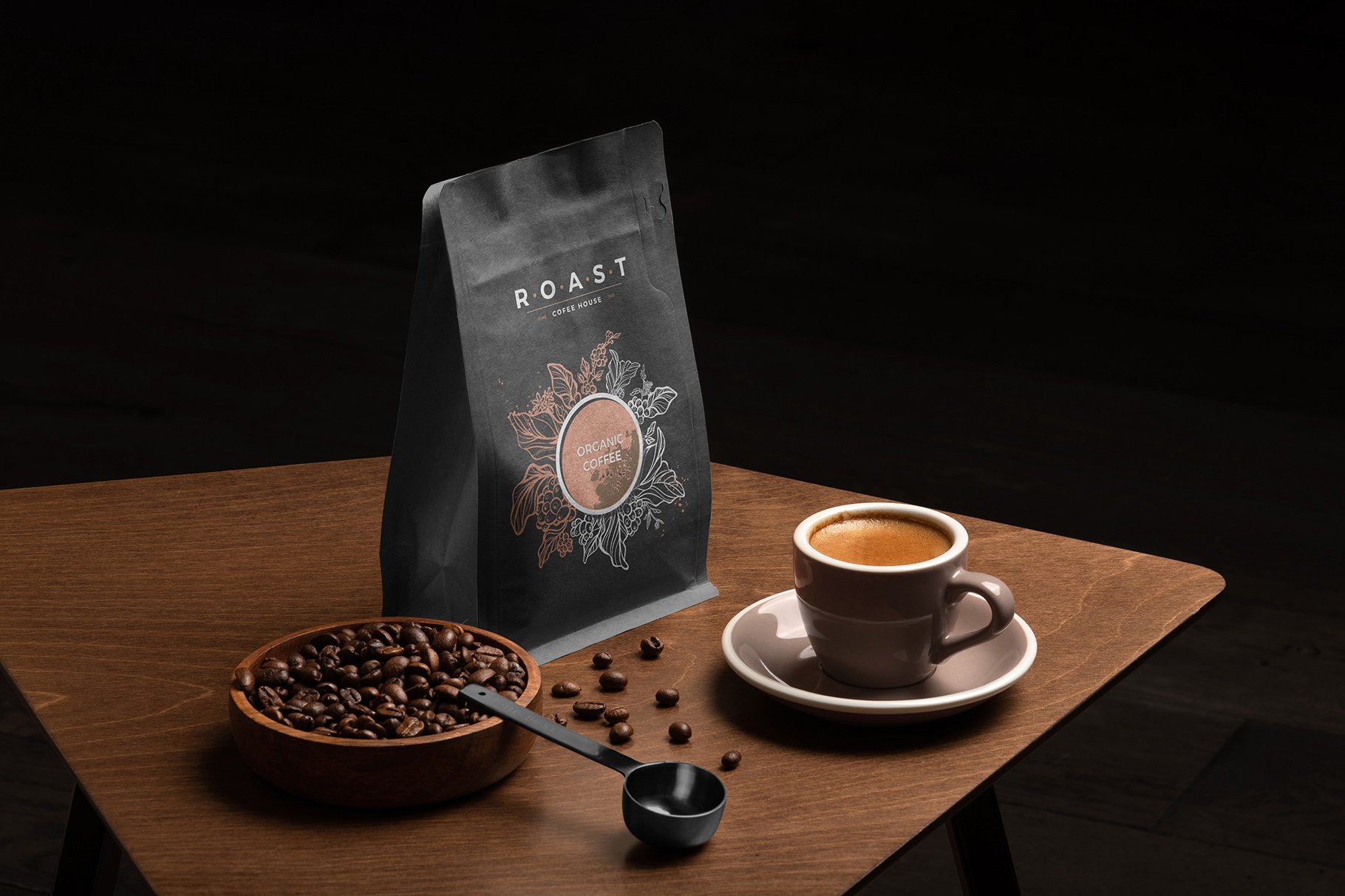 21款文艺咖啡品牌产品包装VI设计场景展示PS样机素材 Roast – Coffee Branding Mockups_img_2