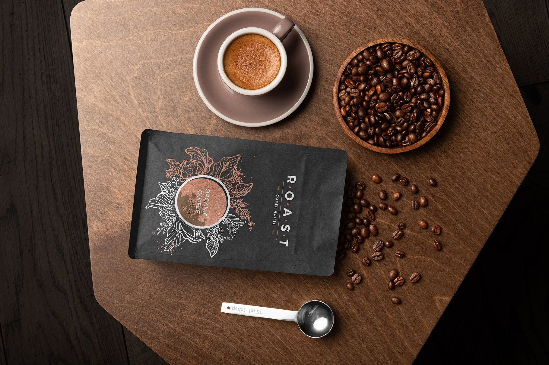 21款文艺咖啡品牌产品包装VI设计场景展示PS样机素材 Roast – Coffee Branding Mockups_img_2