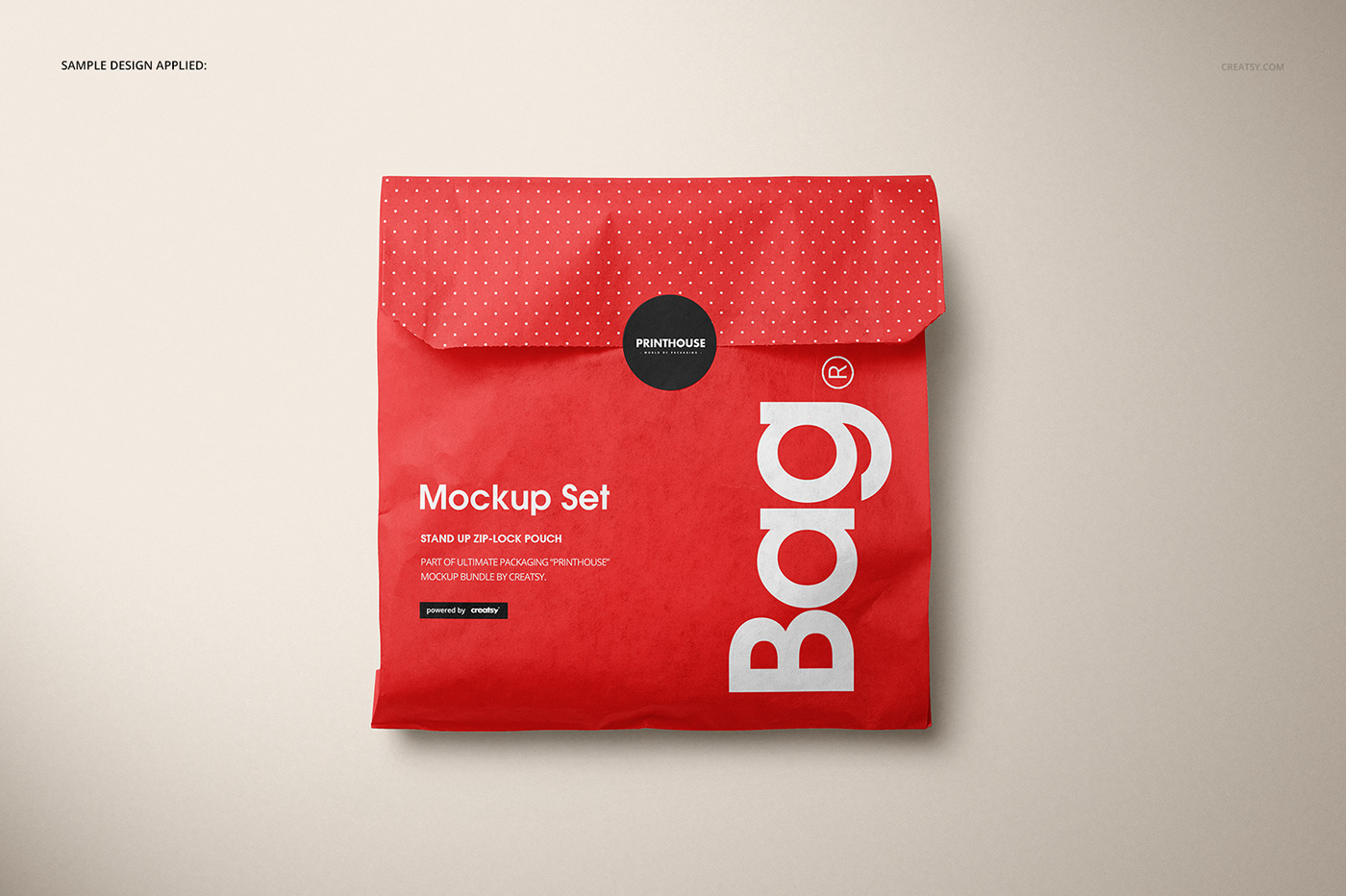 现代时尚三明治快餐包装纸袋设计展示贴图样机模板 Sandwich Snack Paper Bag Mockup Set_img_2