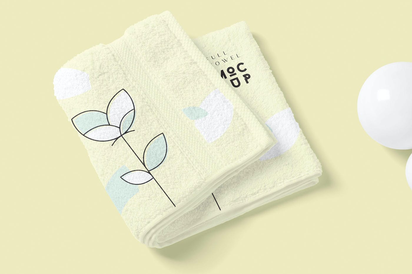 优雅折叠毛巾印花图案设计展示样机模板 Elegant Full Towel Mockups_img_2