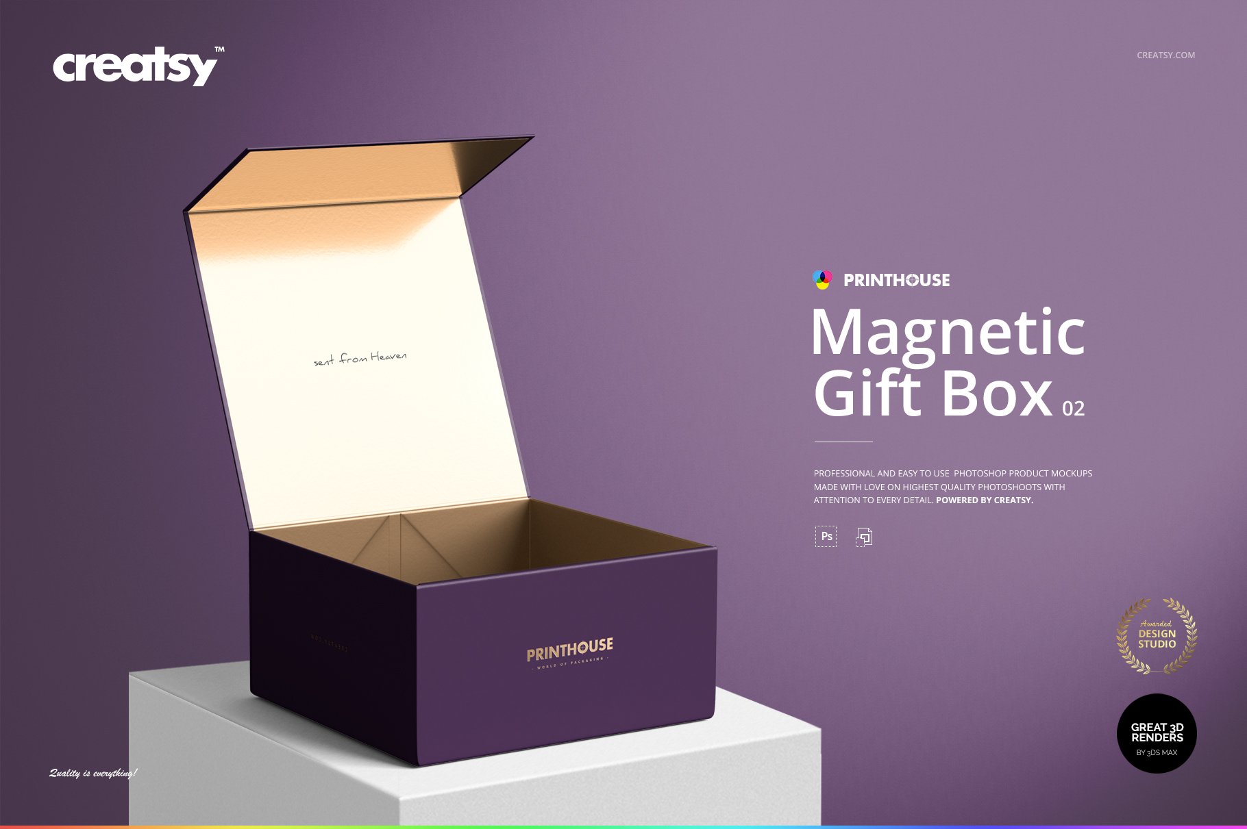 磁性产品礼品包装纸盒设计展示贴图样机合集 Magnetic Gift Box Mockup Set 02_img_2