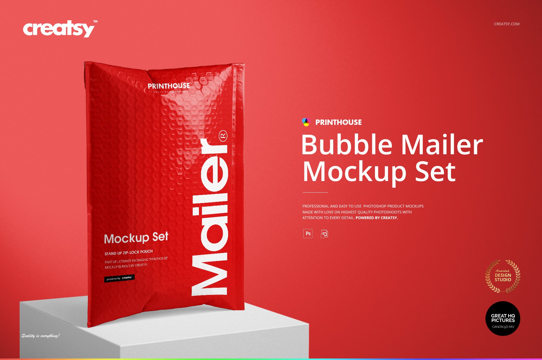 气泡邮件快递塑料包装袋设计贴图样机合集 Bubble Mailer Mockup Set_img_2