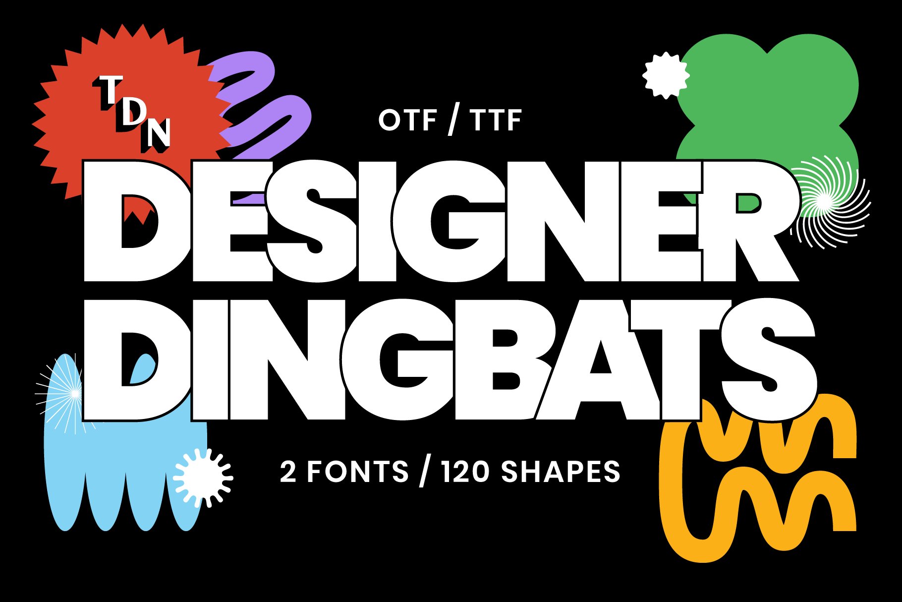 120款潮流几何图形艺术装饰标志花体字体设计素材 Designer Dingbats - 120 shapes!_img_2