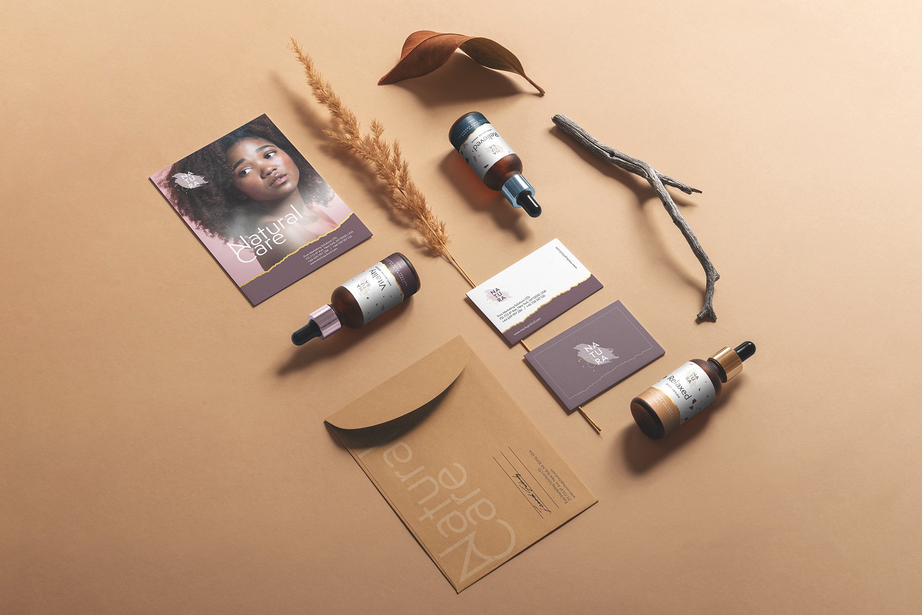 21款优雅轻奢质感化妆品品牌VI包装设计贴图样机模板 Natura – Cosmetics Branding Mockups_img_2