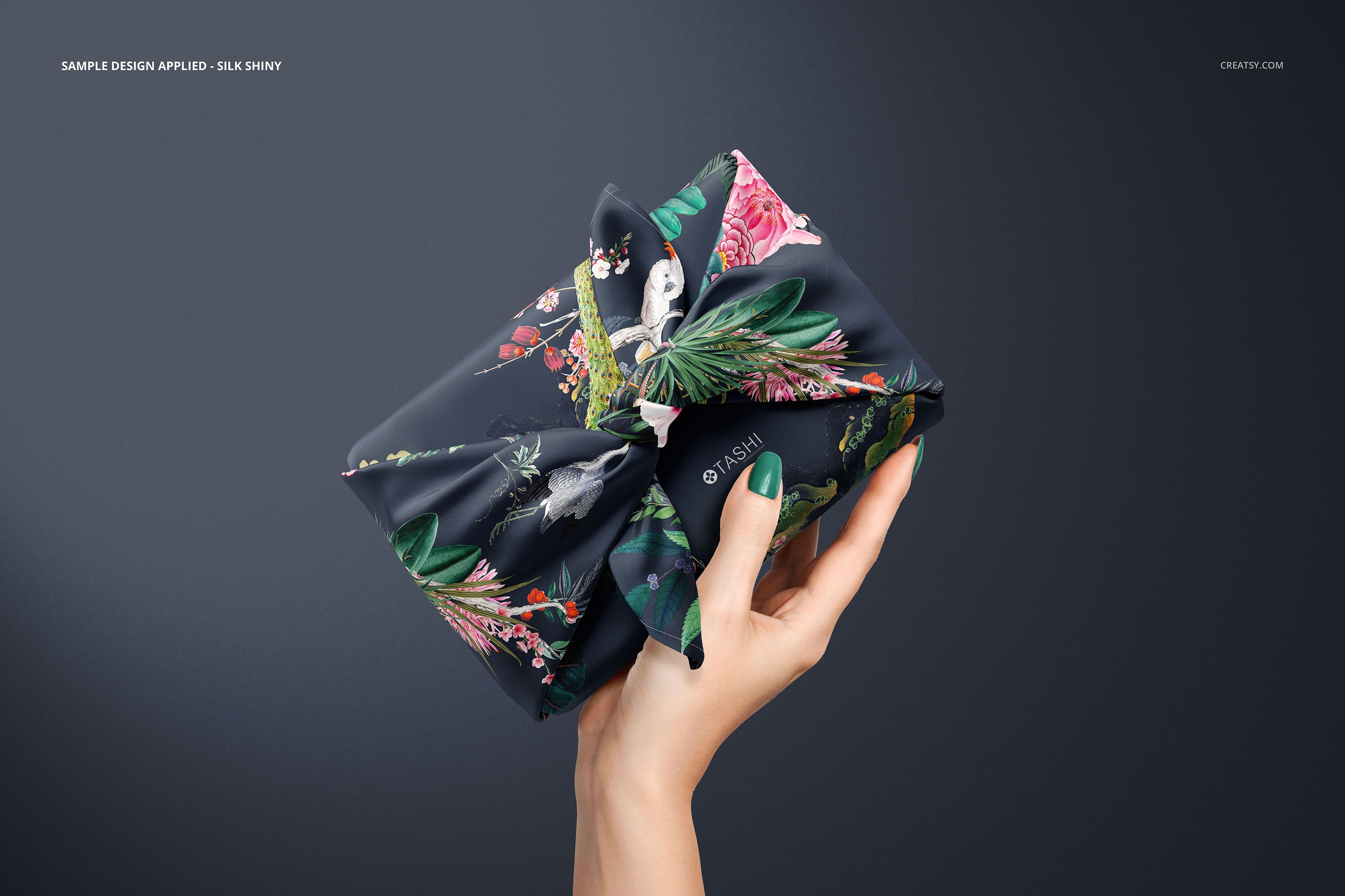 包裹环绕捆绑布料印花图案设计展示贴图样机合集 Furoshiki Fabric Wrap 2 Mockup Set_img_2