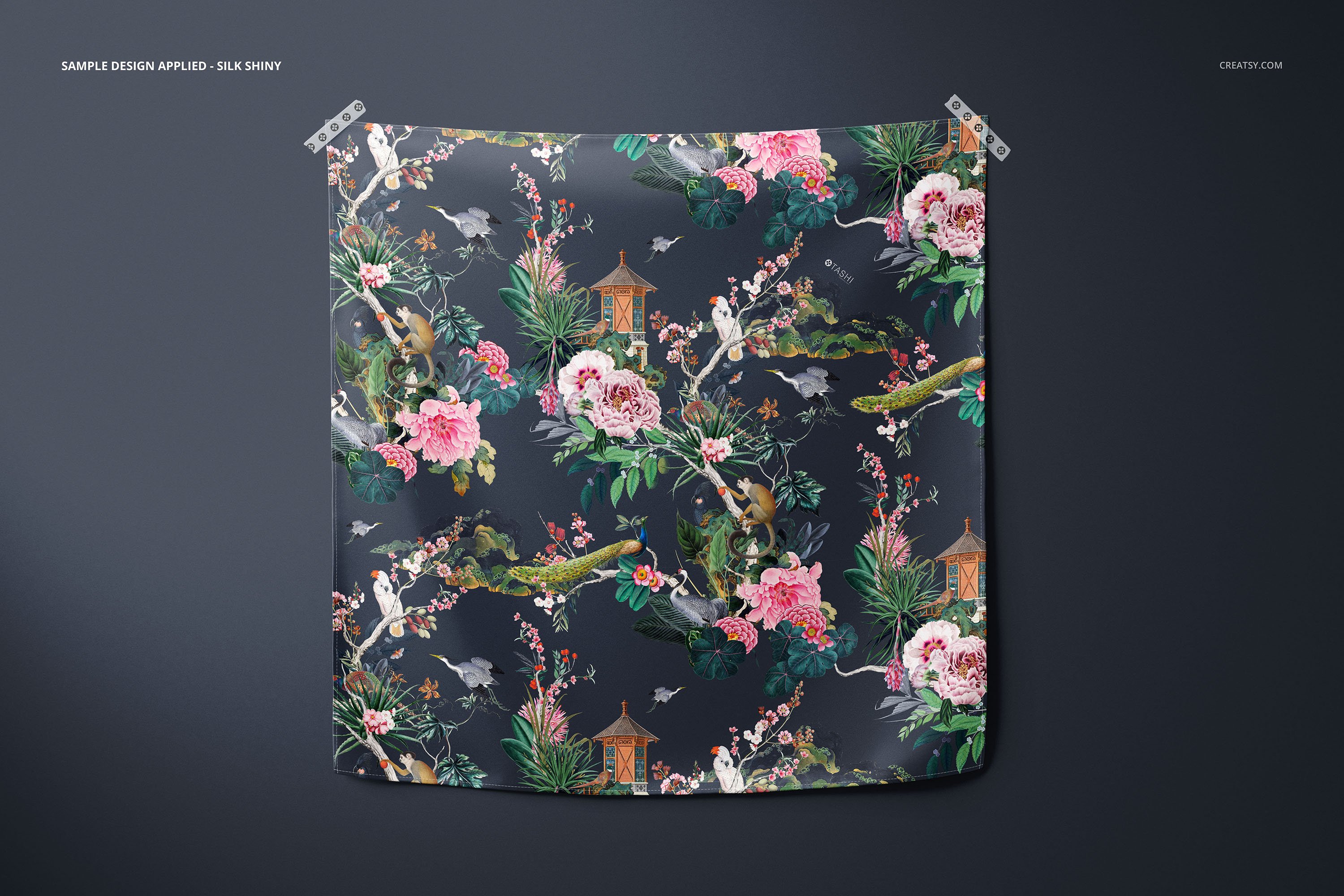 包裹环绕捆绑布料印花图案设计展示贴图样机合集 Furoshiki Fabric Wrap 2 Mockup Set_img_2