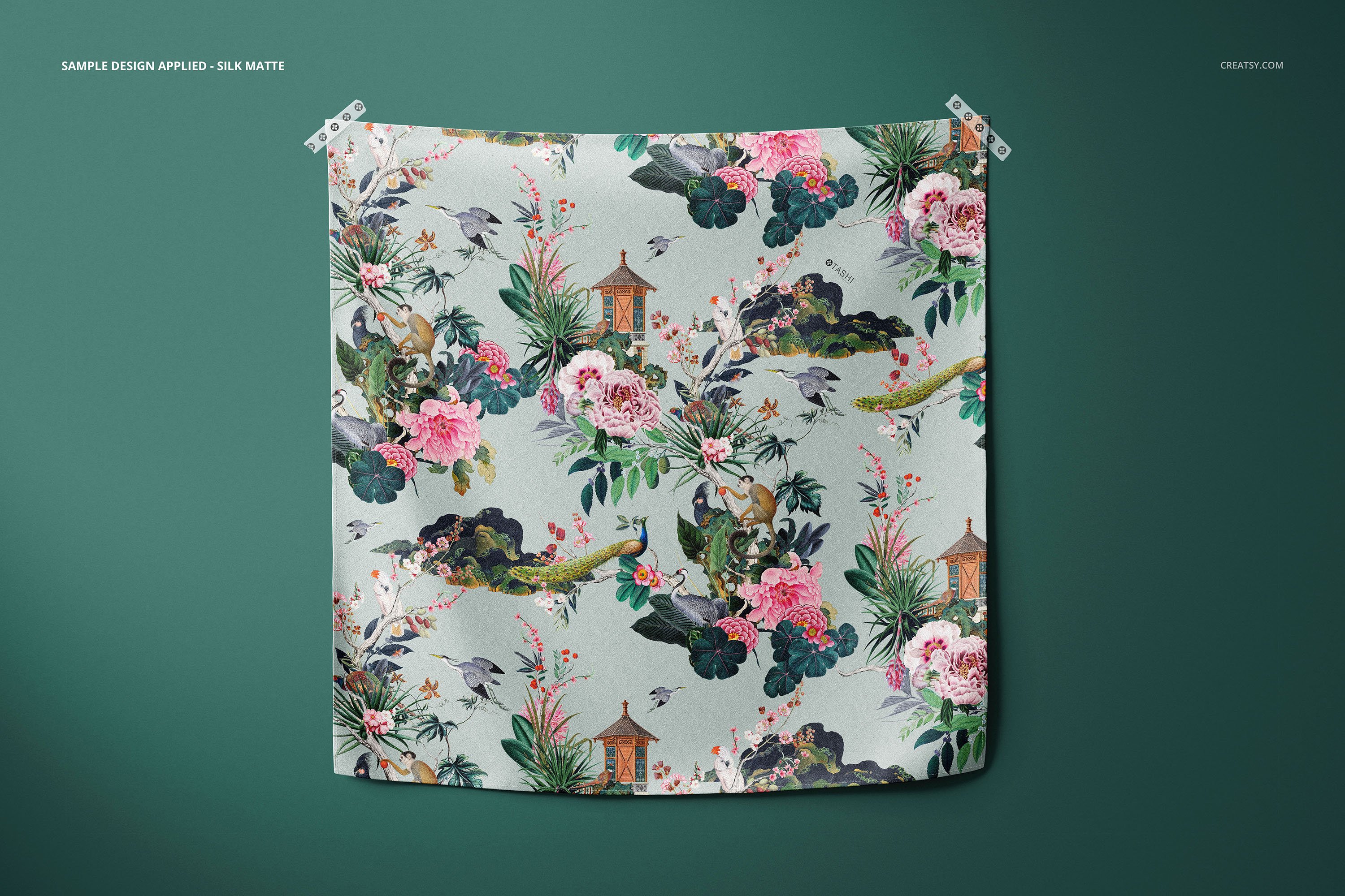 包裹环绕捆绑布料印花图案设计展示贴图样机合集 Furoshiki Fabric Wrap 2 Mockup Set_img_2