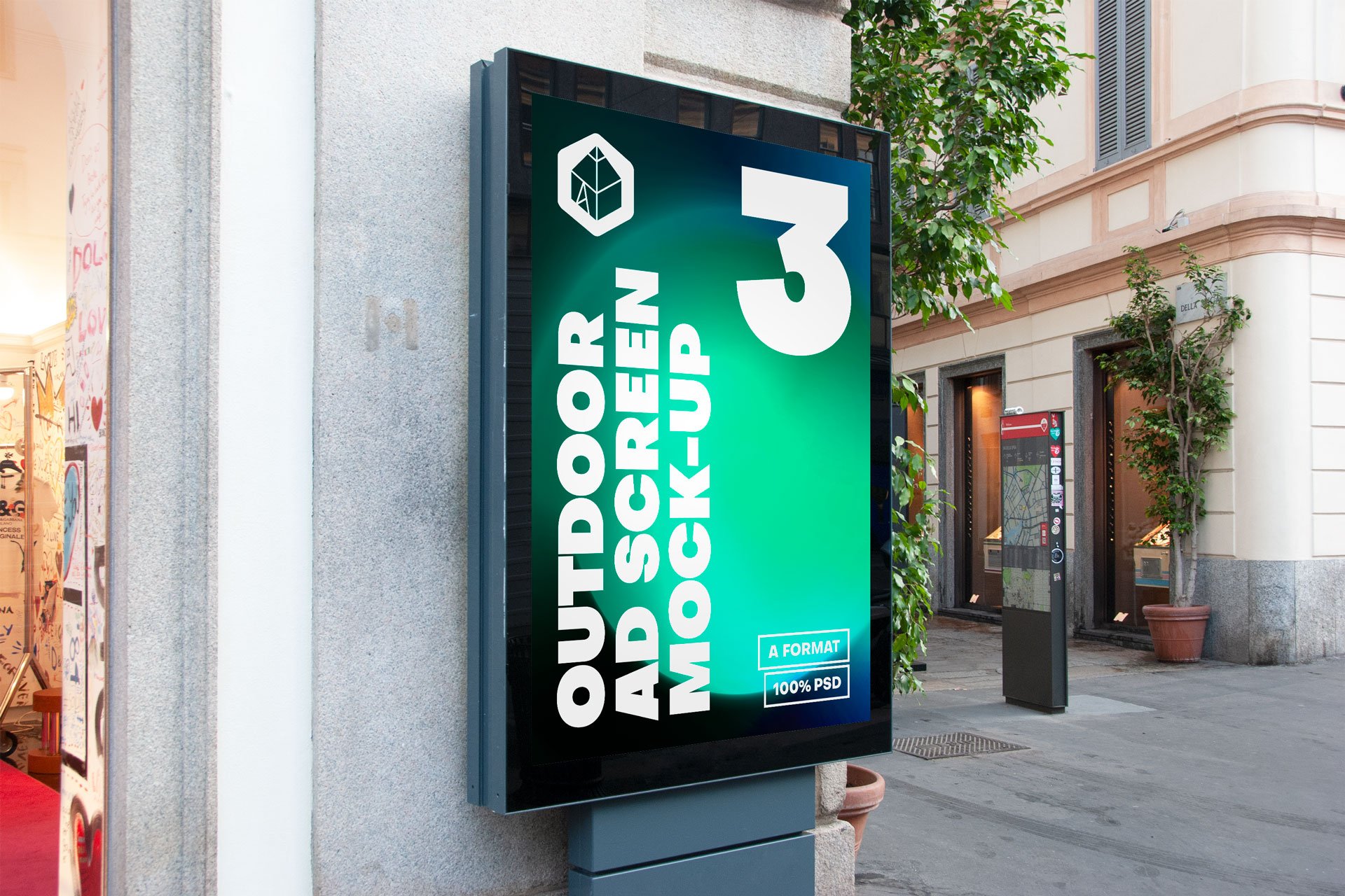 15款街头户外车站灯箱广告牌设计展示贴图样机 Outdoor Ad Screen MockUps Bundle 5_img_2