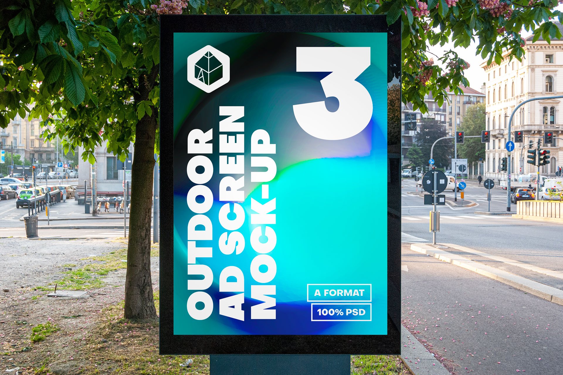 15款街头户外车站灯箱广告牌设计展示贴图样机 Outdoor Ad Screen MockUps Bundle 5_img_2