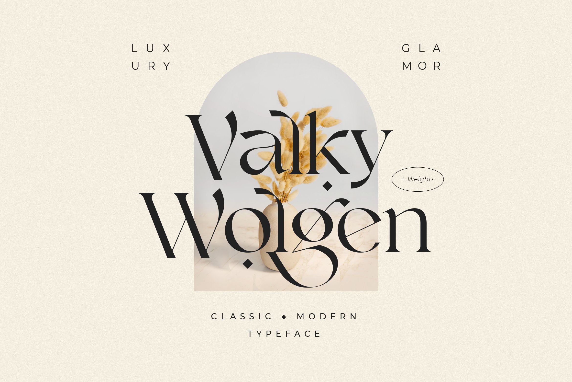 现代经典海报杂志文字设计衬线英文字体素材 Valky Classic Modern Typeface_img_2