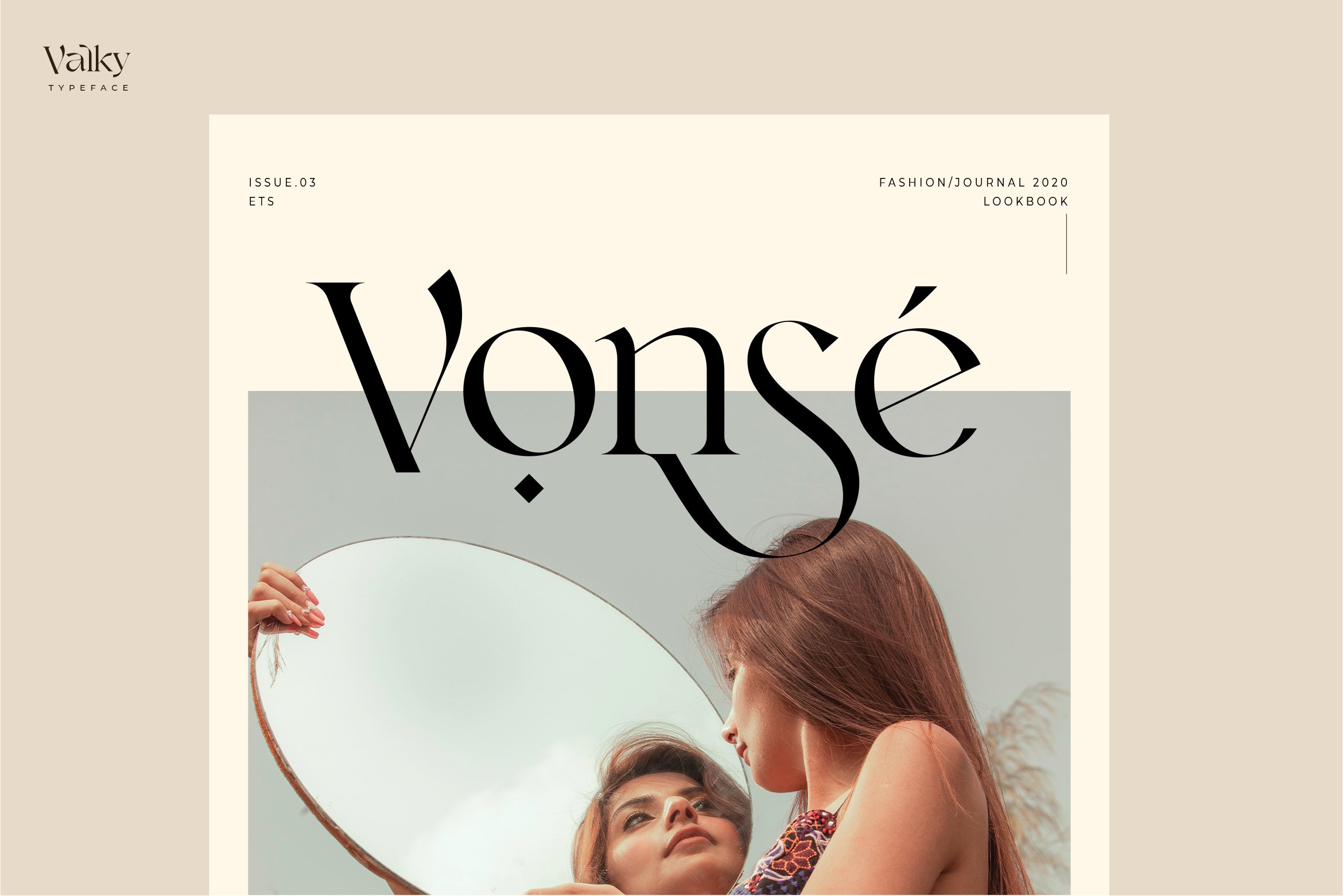 现代经典海报杂志文字设计衬线英文字体素材 Valky Classic Modern Typeface_img_2