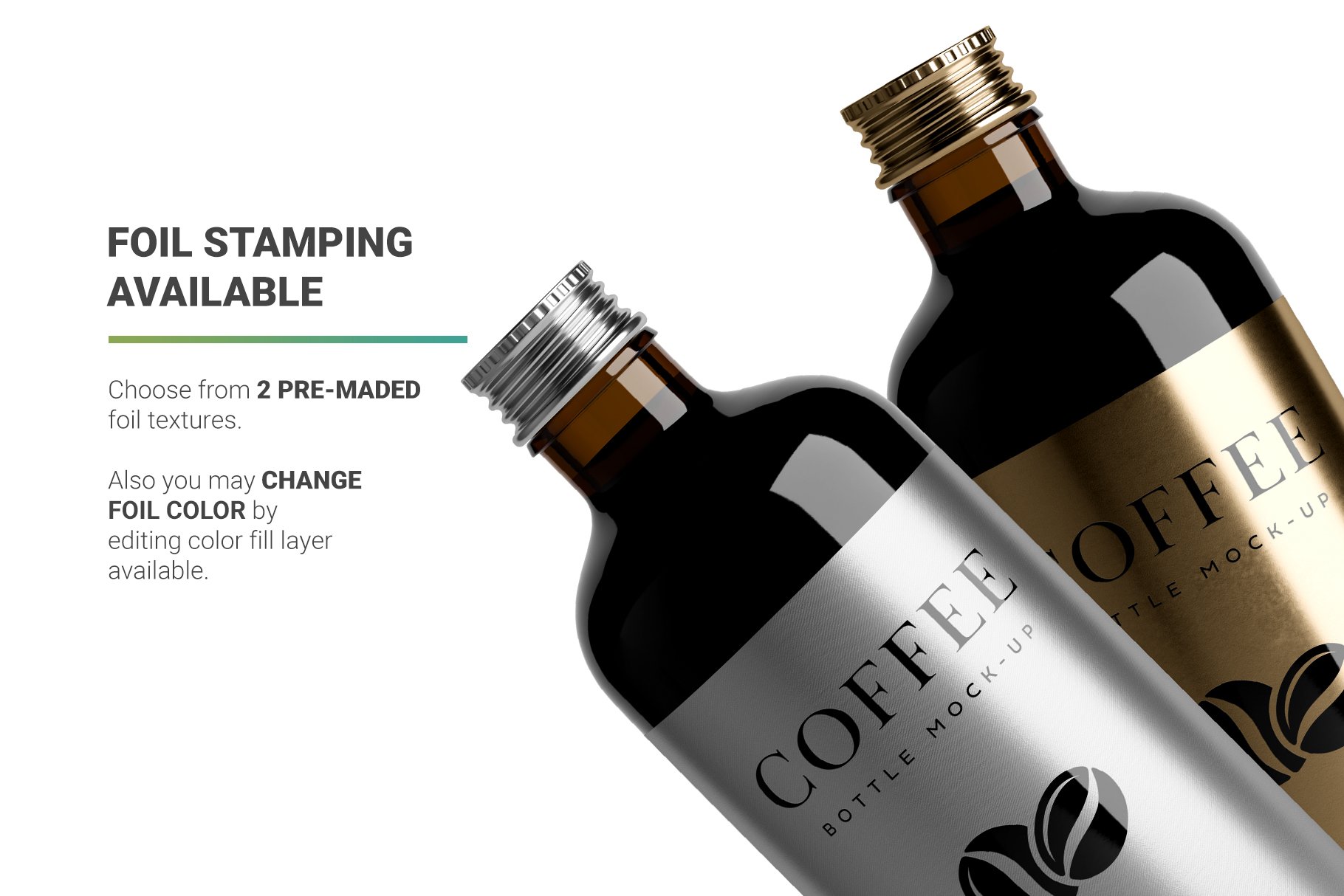 简约咖啡玻璃瓶标签设计贴图样机 Coffee Bottle Mockup_img_2